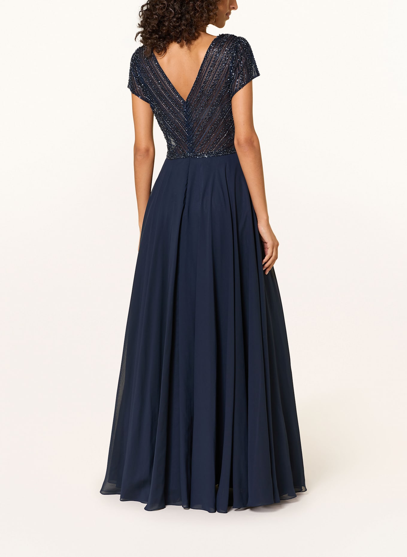 Hey Kyla Abendkleid mit Schmucksteinen und Pailletten: DUNKELBLAU