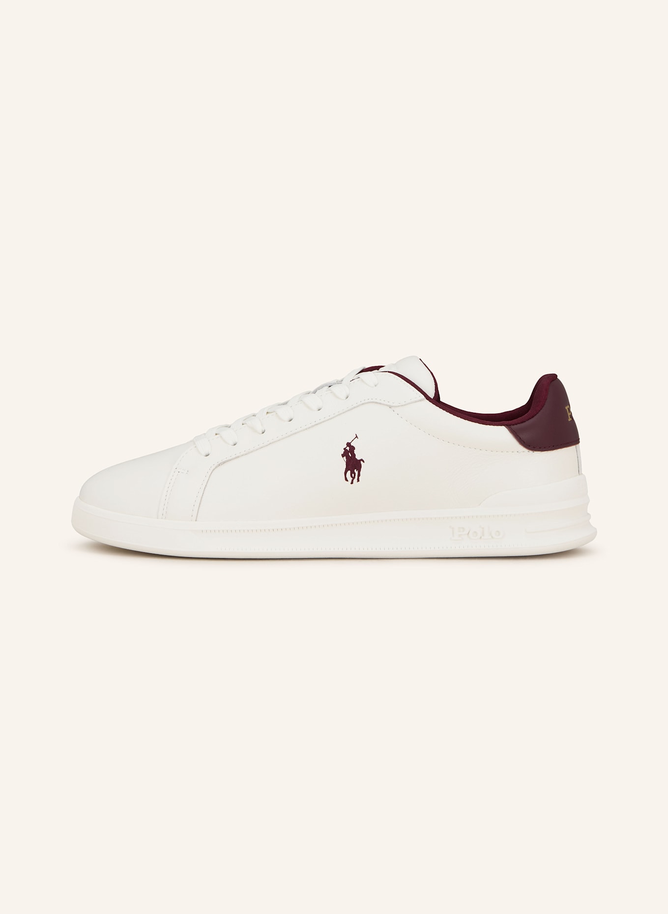 POLO RALPH LAUREN Sneaker: WEISS / DUNKELROT