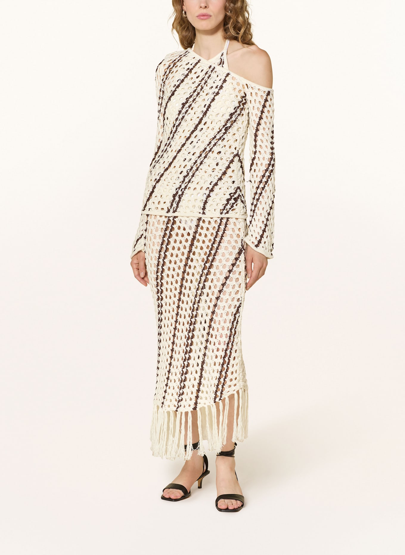 LeGer Studio One-Shoulder-Pullover LAREN: DUNKELBRAUN / CREME