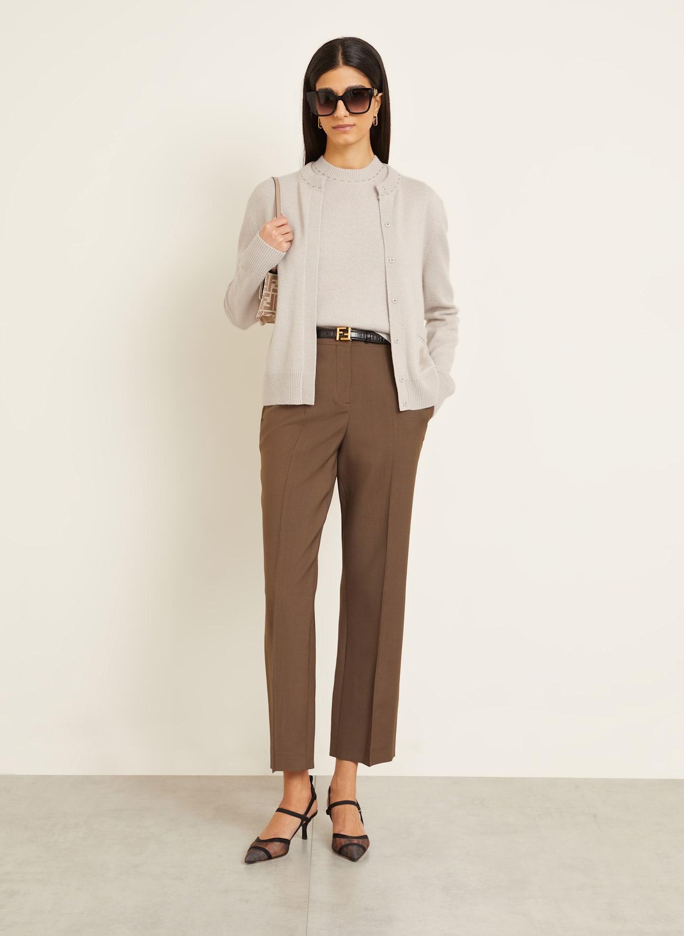FENDI Cashmere-Pullunder SELLERIA: TAUPE