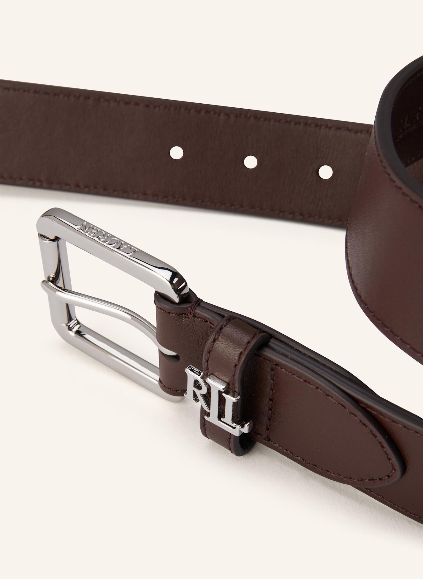 LAUREN RALPH LAUREN Ledergürtel: DUNKELBRAUN