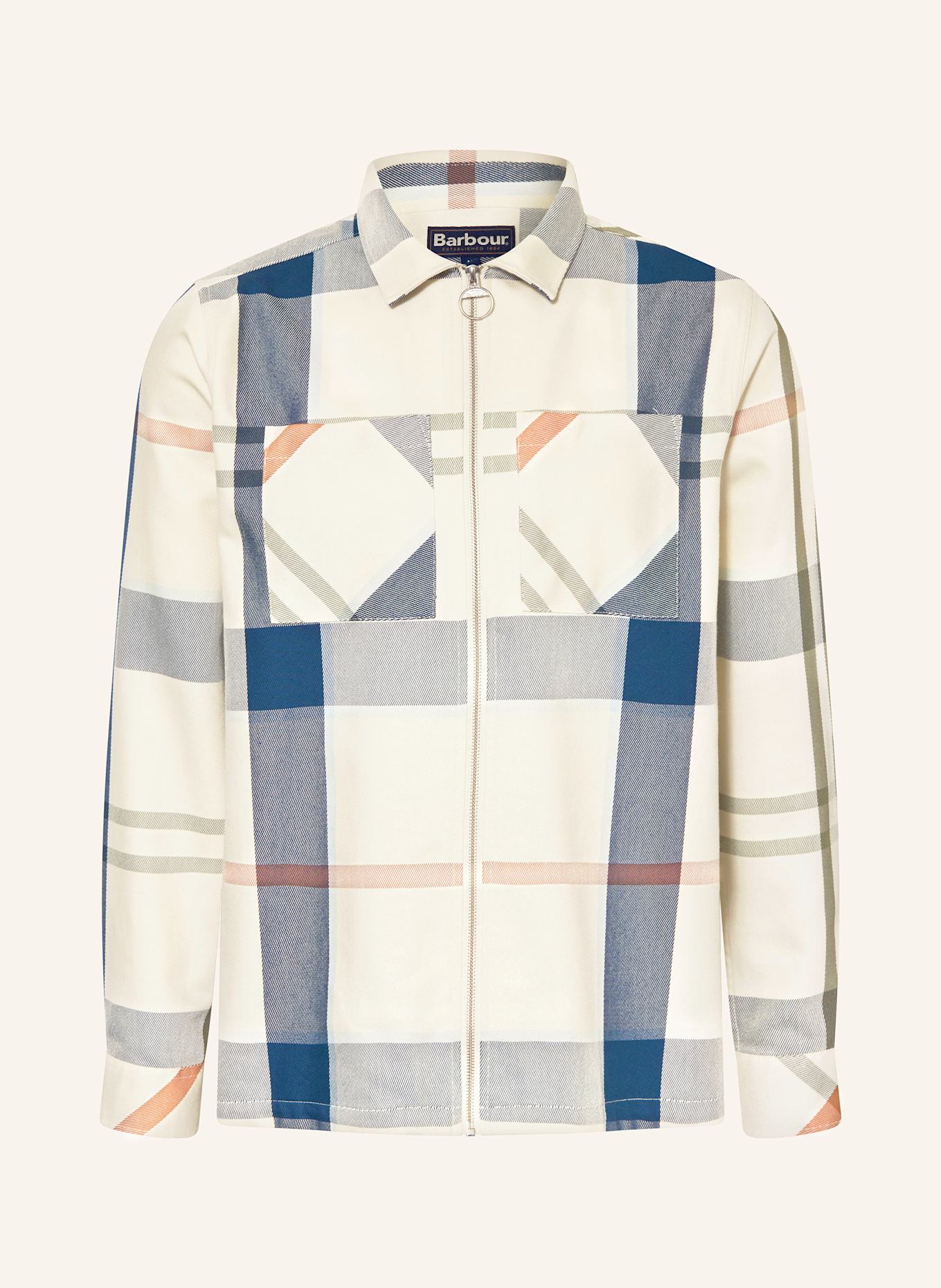 Barbour Overjacket ETTRICK: ECRU / KHAKI / BLAU