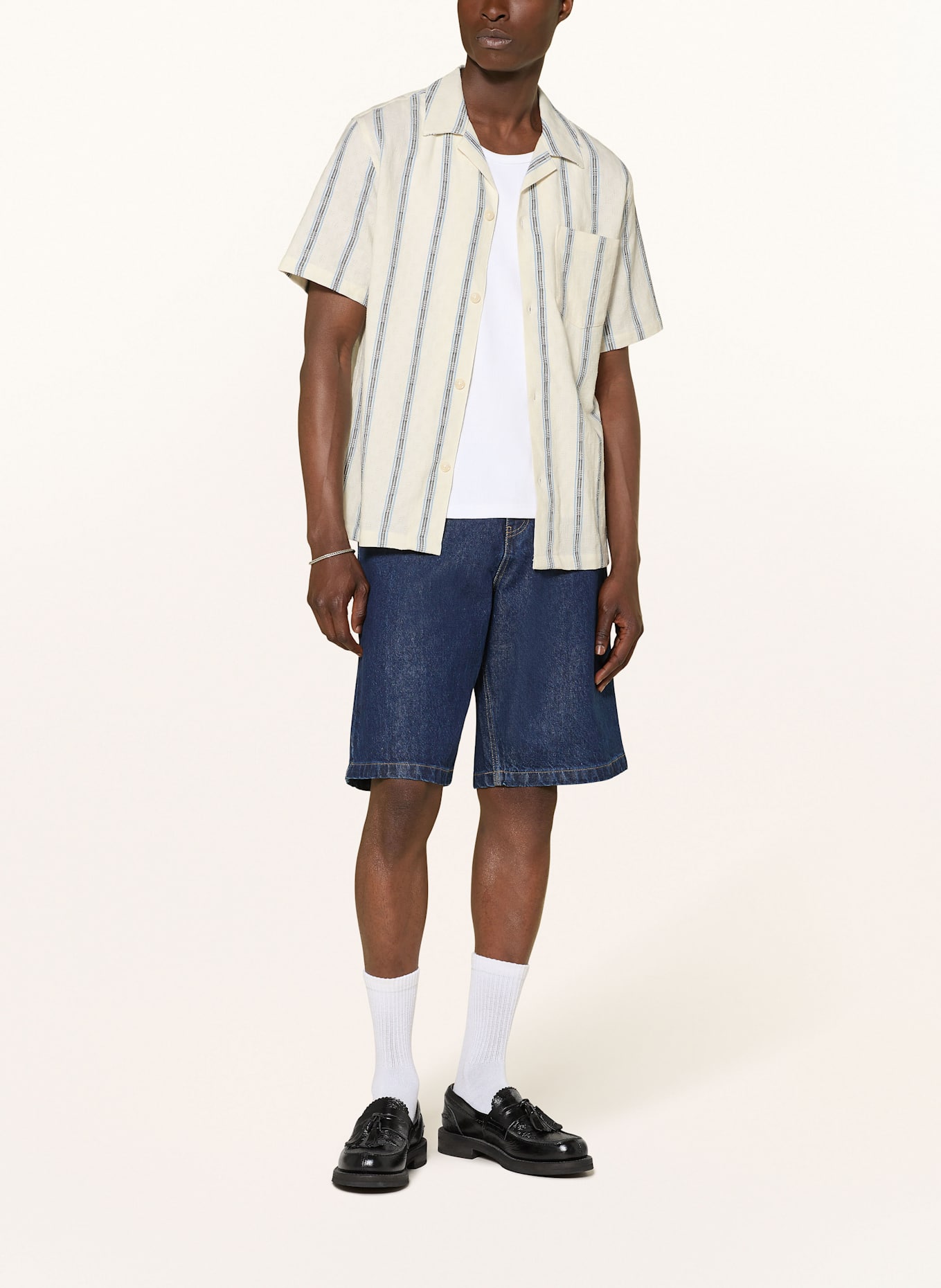 LES DEUX Resorthemd LUKAS Comfort Fit: ECRU/ BLAU/ SCHWARZ