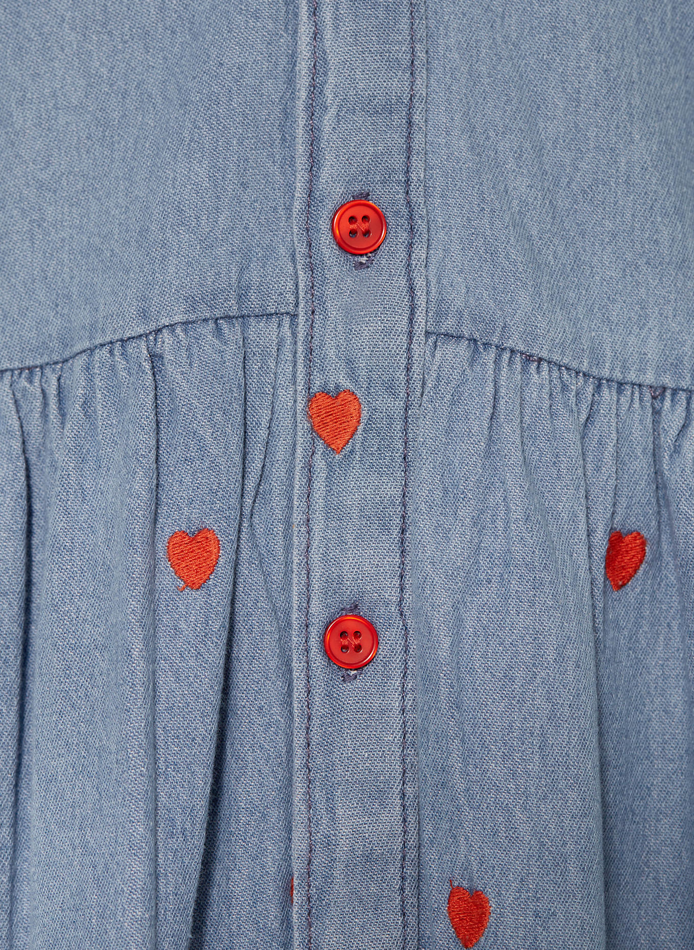 mini rodini Jeanskleid: BLAU/ ROT