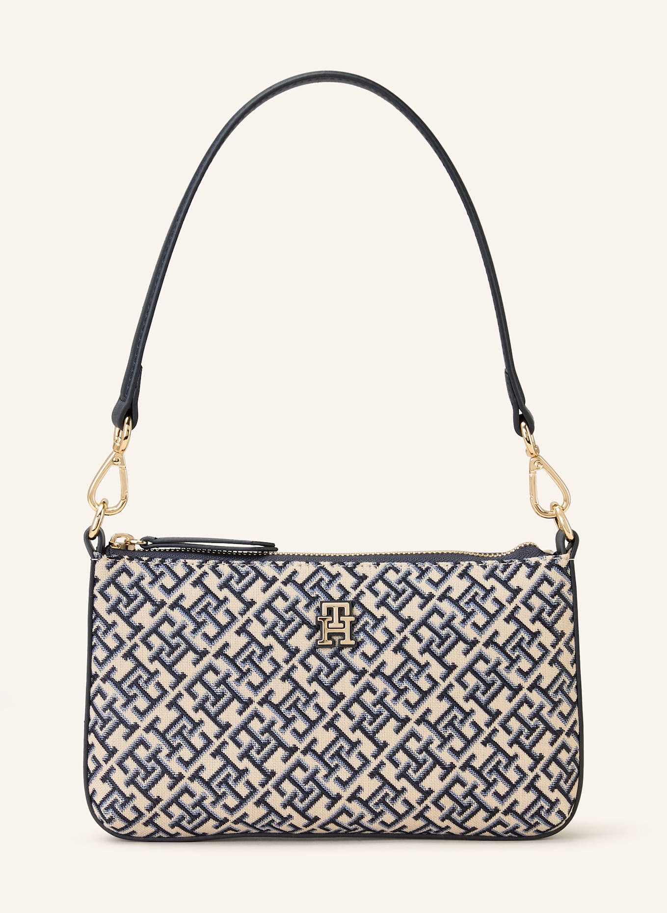 TOMMY HILFIGER Torba na ramię: GRANATOWY/ KREMOWY