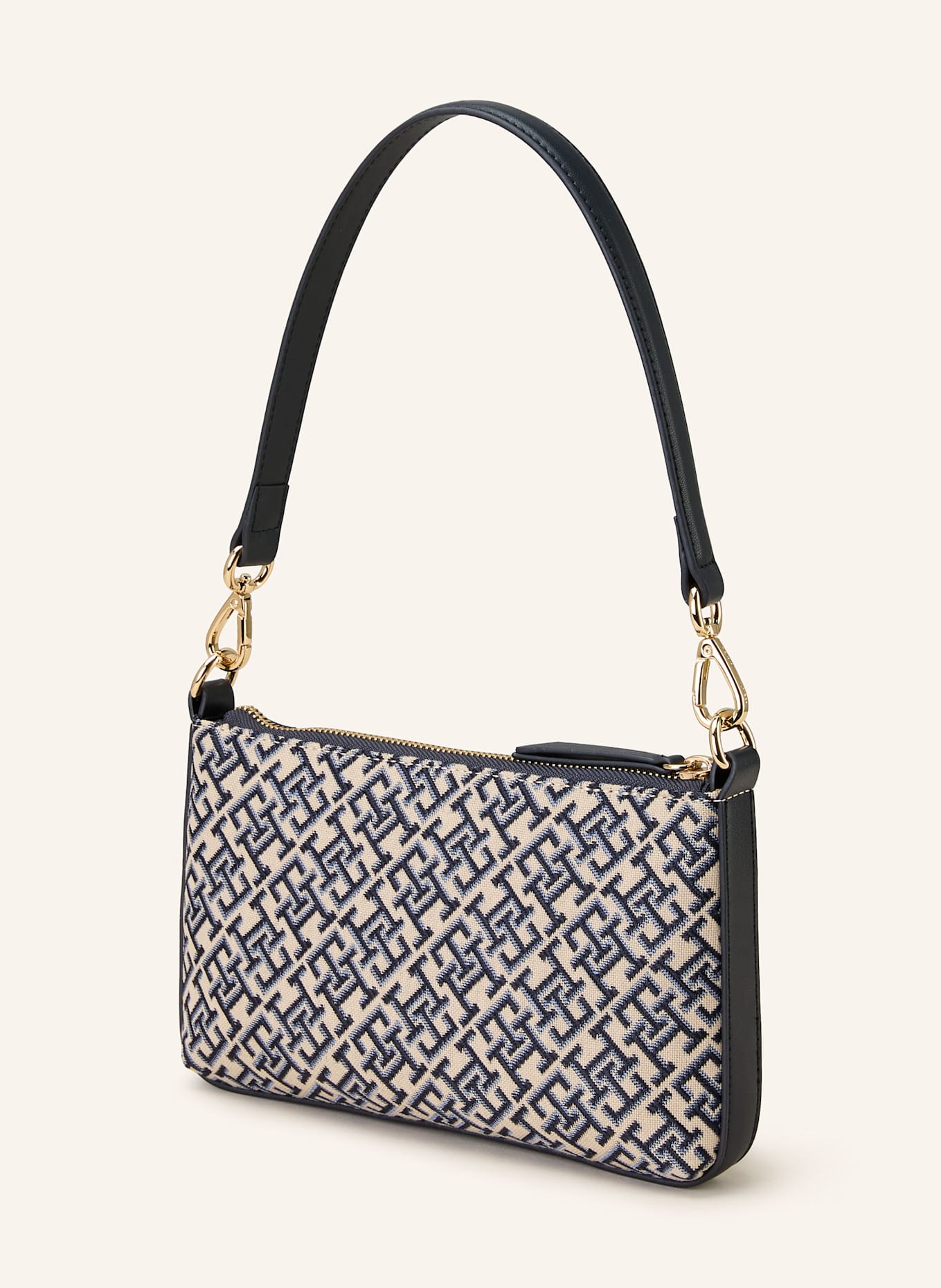 TOMMY HILFIGER Torba na ramię: GRANATOWY/ KREMOWY