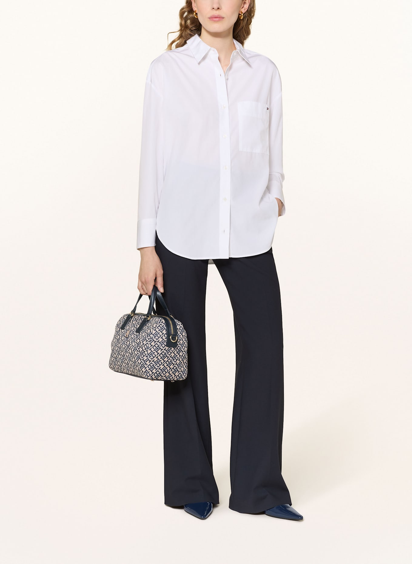 TOMMY HILFIGER Torebka: GRANATOWY/ KREMOWY