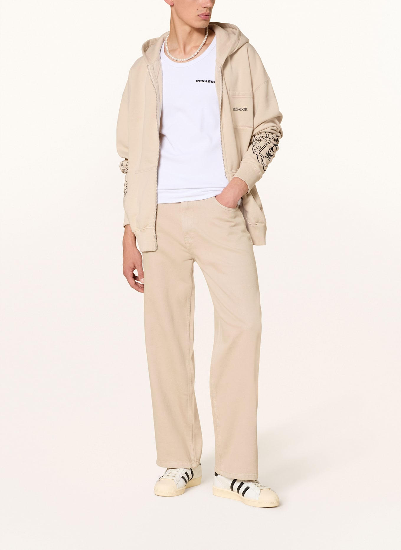 PEGADOR Jeans DAREL Wide Fit: 487 WASHED LIGHT BEIGE