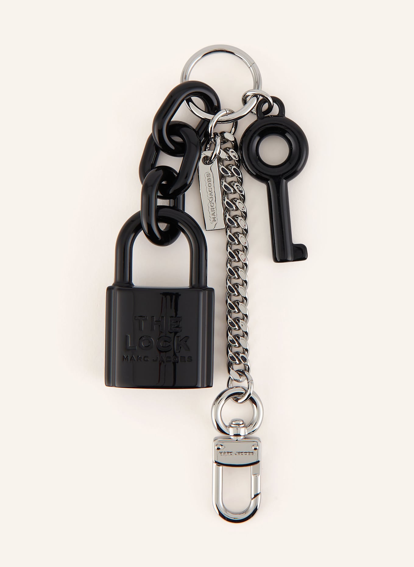 MARC JACOBS Zawieszka do torby THE LOCK CHARM CHAIN: CZARNY