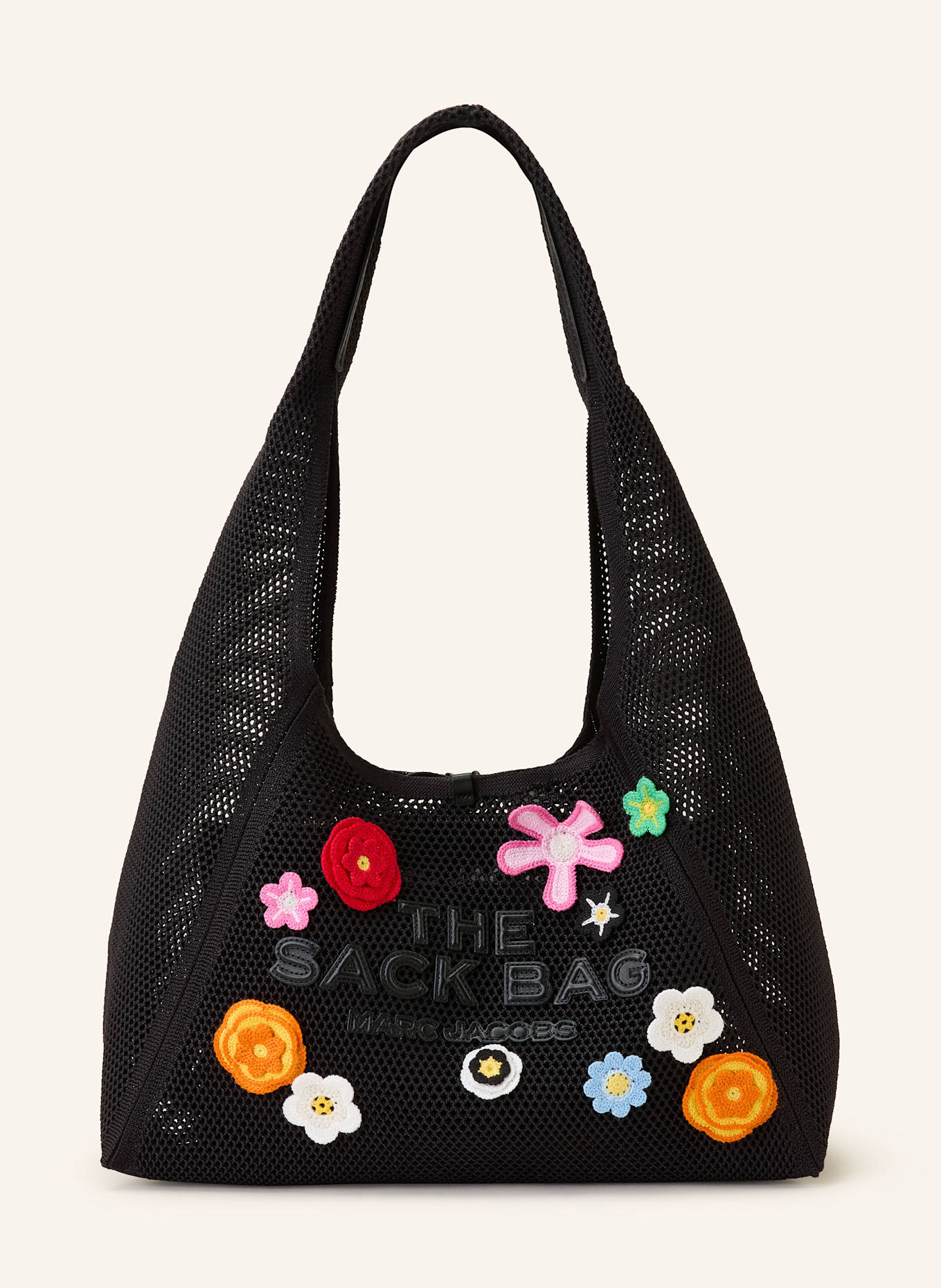 MARC JACOBS Shopper THE DAISY CROCHET SACK BAG mit Pouch: SCHWARZ