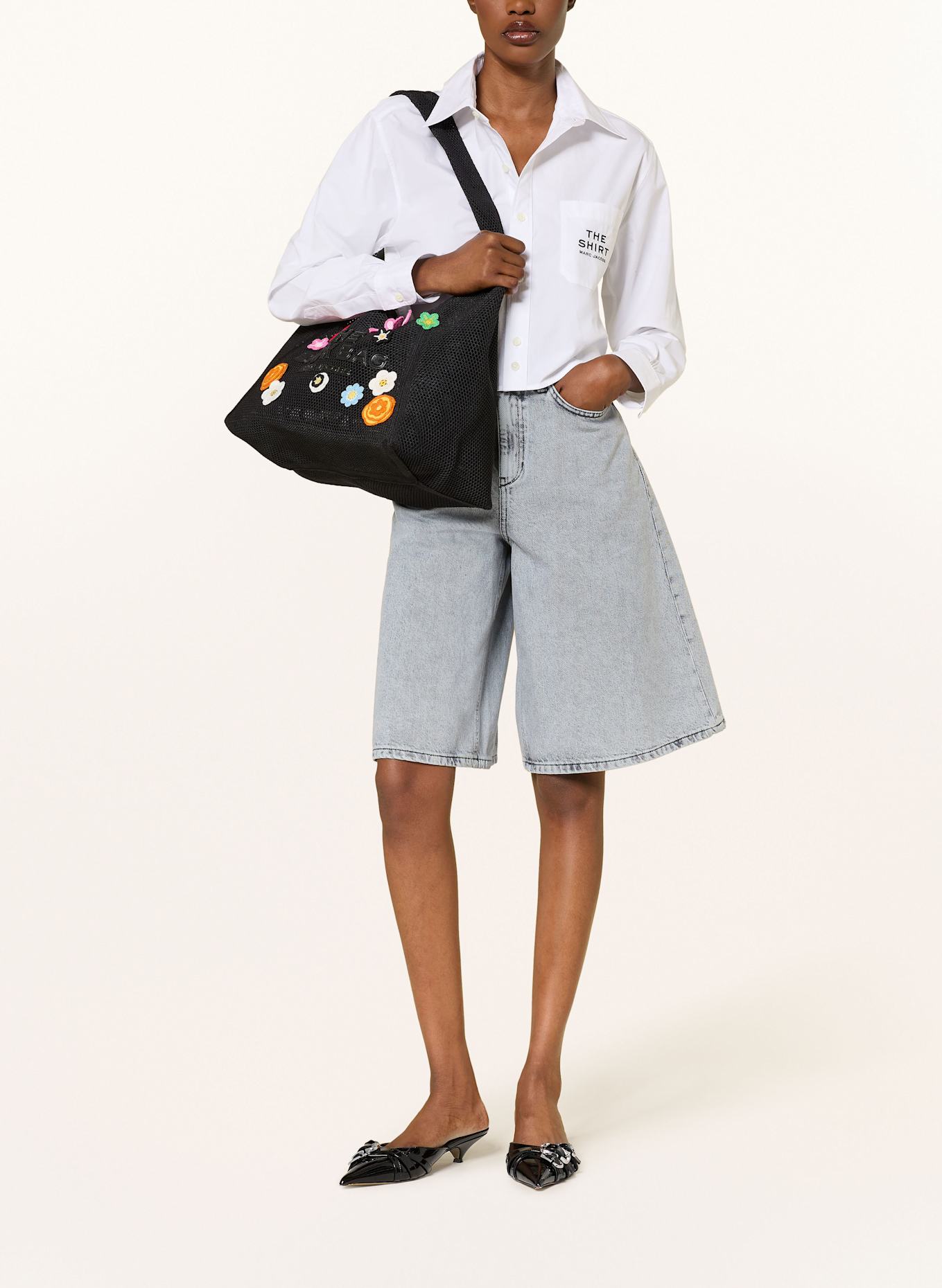 MARC JACOBS Shopper THE DAISY CROCHET SACK BAG mit Pouch: SCHWARZ