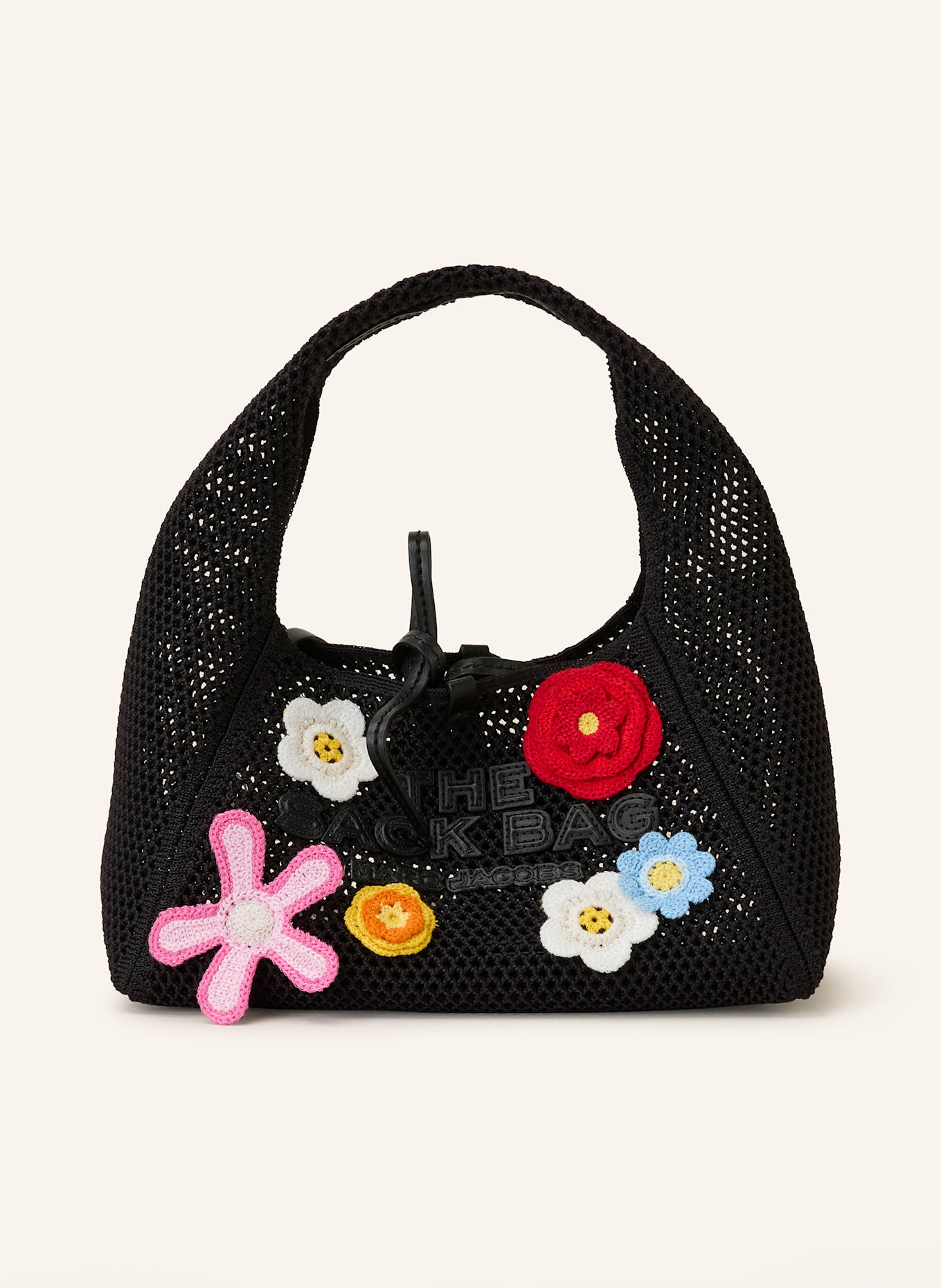 MARC JACOBS Handtasche THE DAISY CROCHET MINI SACK BAG: SCHWARZ