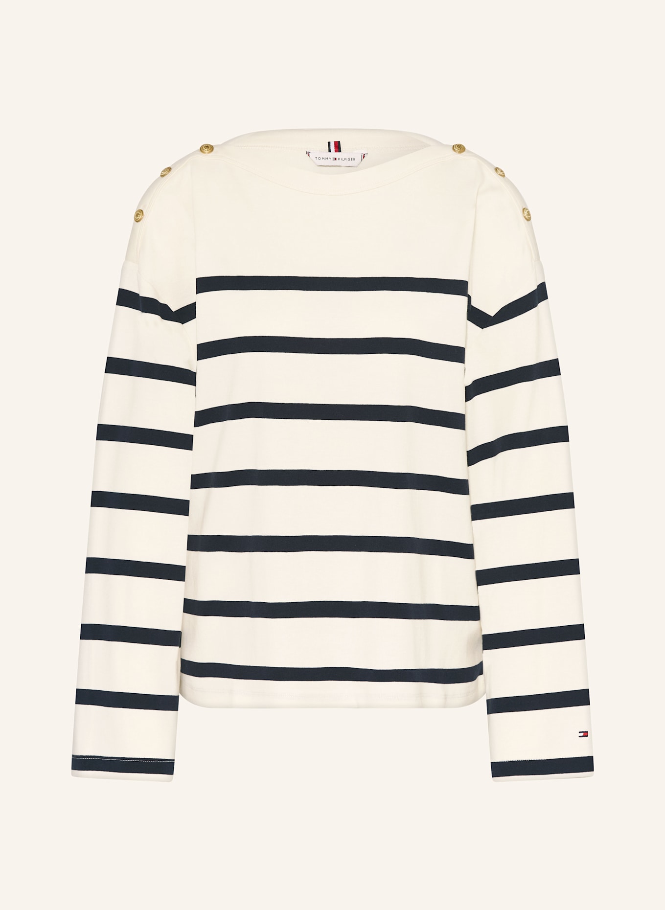 TOMMY HILFIGER Pullover: DUNKELBLAU / ECRU