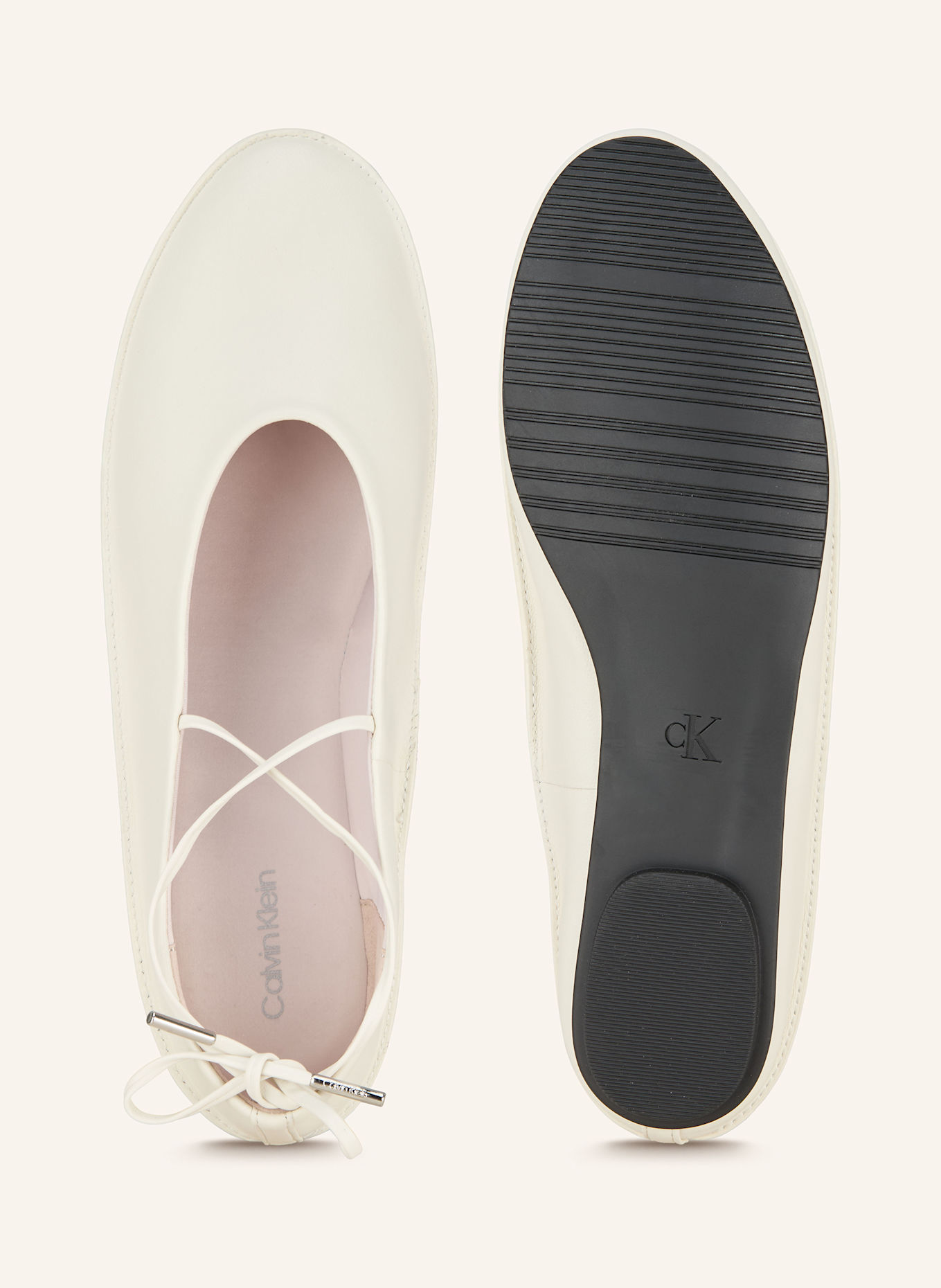 Calvin Klein Baleriny Mary Jane: ECRU