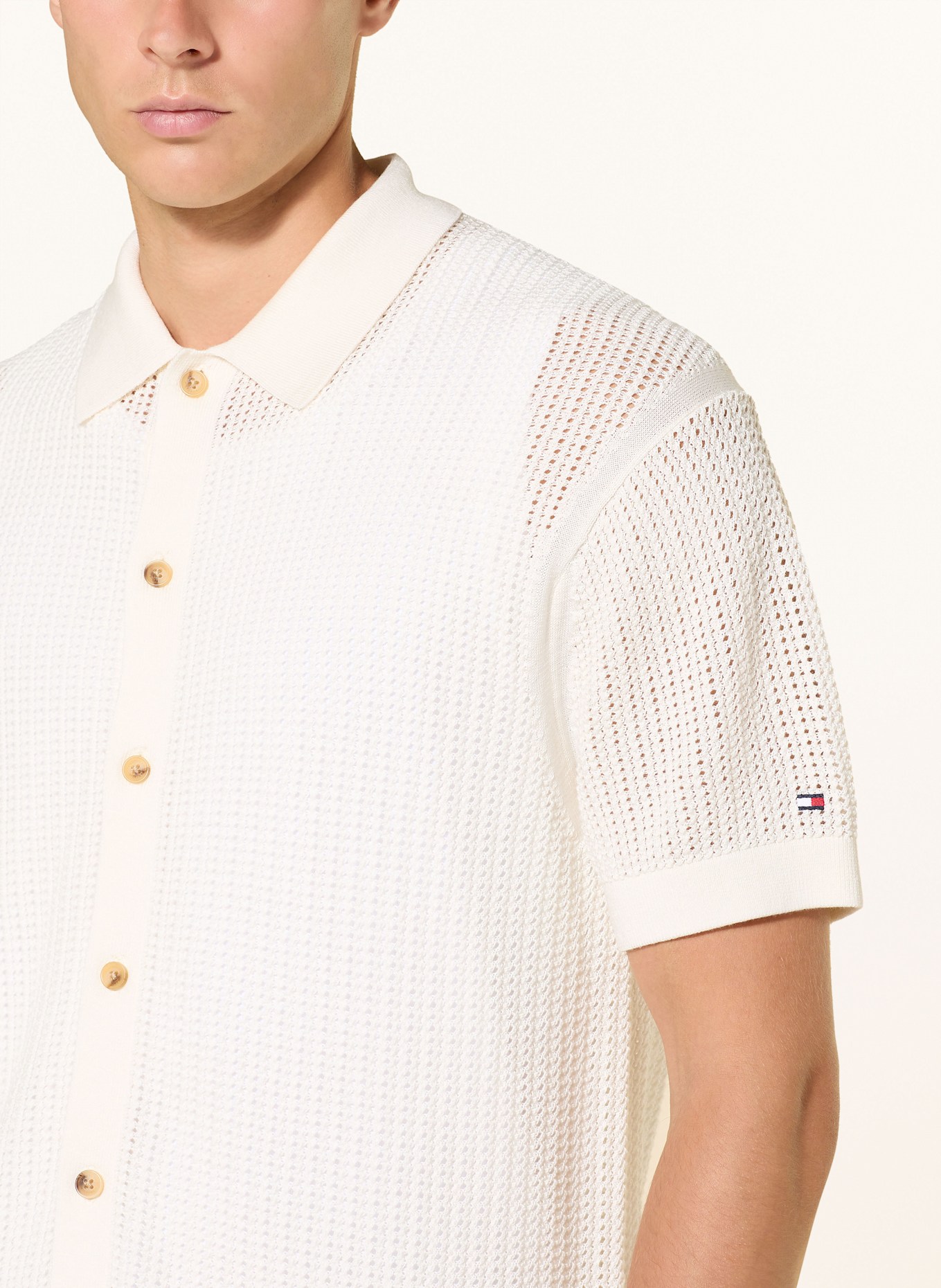 TOMMY HILFIGER Strickhemd Relaxed Fit: ECRU