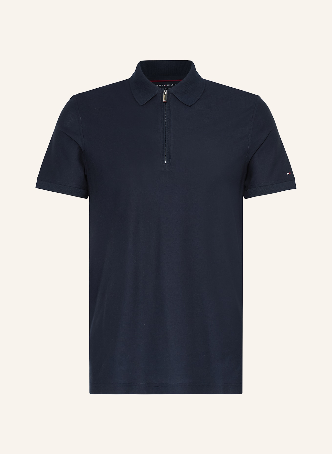 TOMMY HILFIGER Jersey-Poloshirt: DUNKELBLAU