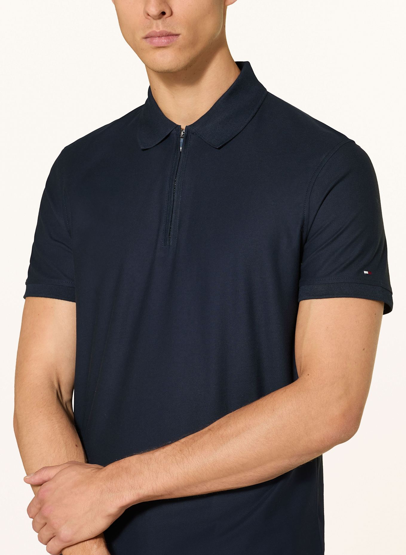 TOMMY HILFIGER Jersey-Poloshirt: DUNKELBLAU