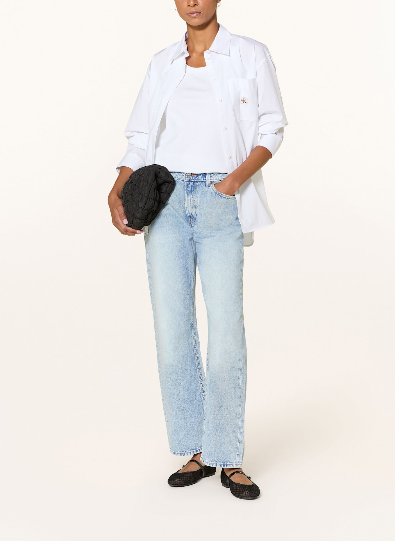 calvin klein underwear t shirt jean stone femme Straight jeans SIGNATURE 90S: 0I2 LAFAYETTE