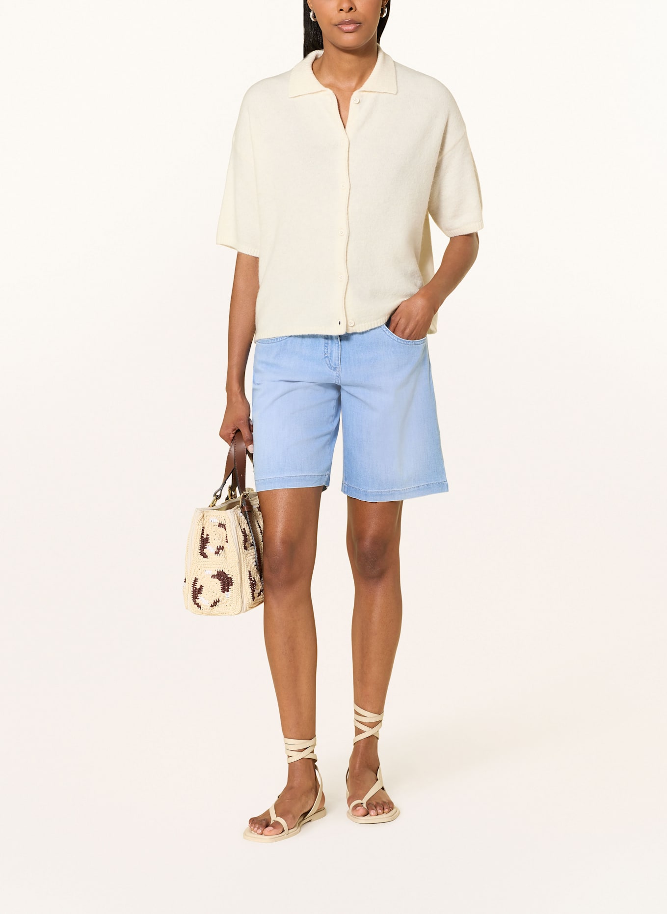 BRAX MAINE B denim shorts: 29 For Religion Tunic Dress In Animal Print With Pockets