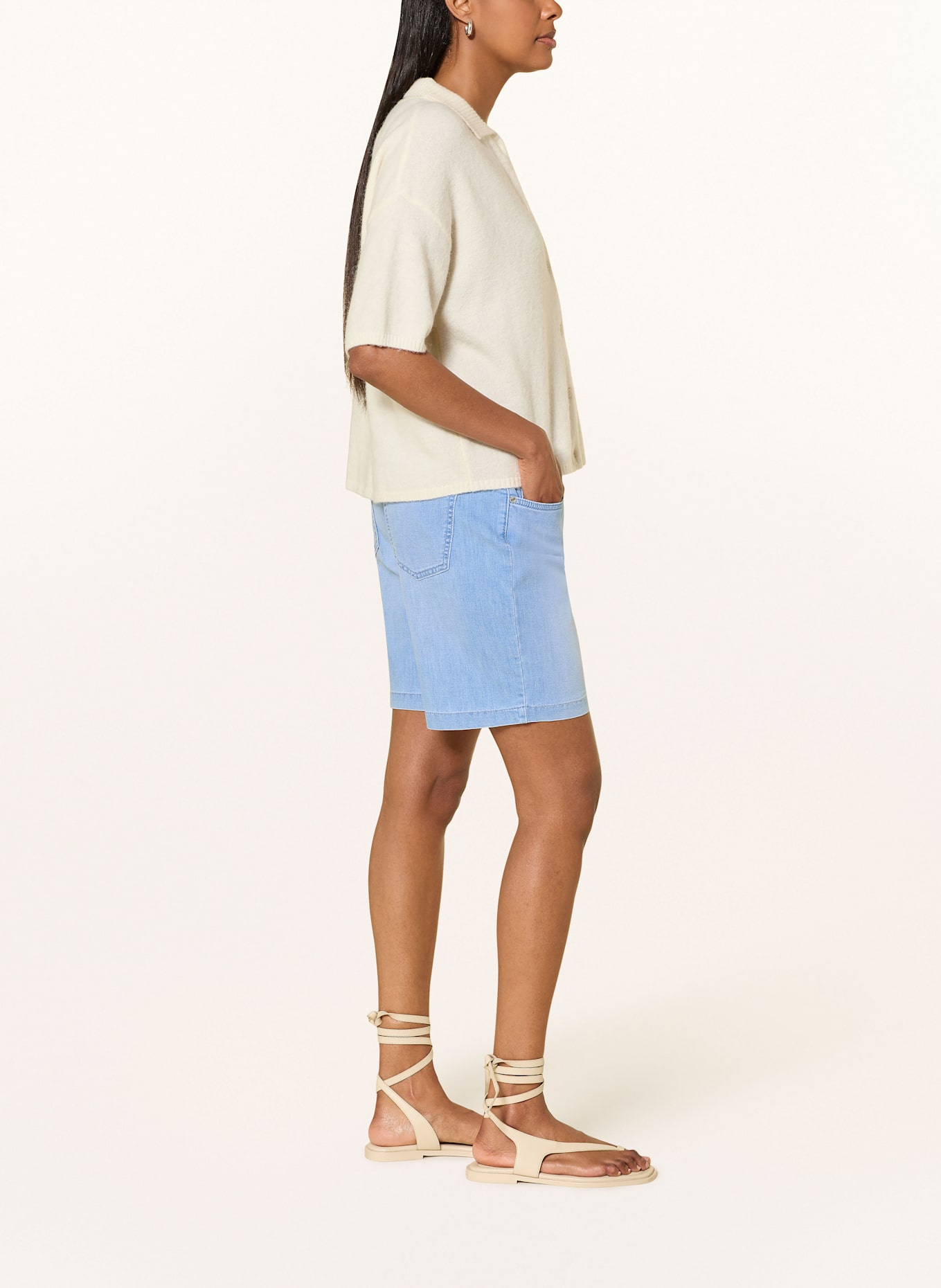 BRAX MAINE B denim shorts: 29 For Religion Tunic Dress In Animal Print With Pockets