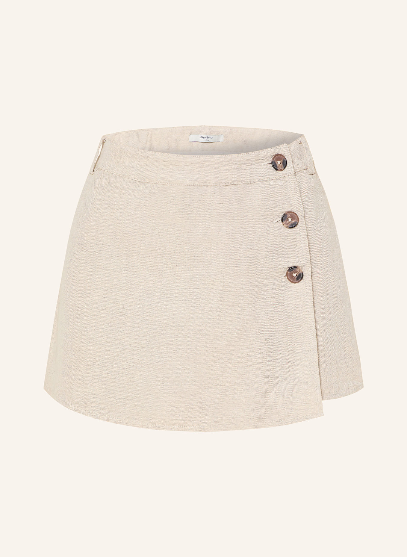 Pepe Jeans SONIA skort with linen: BEIGE