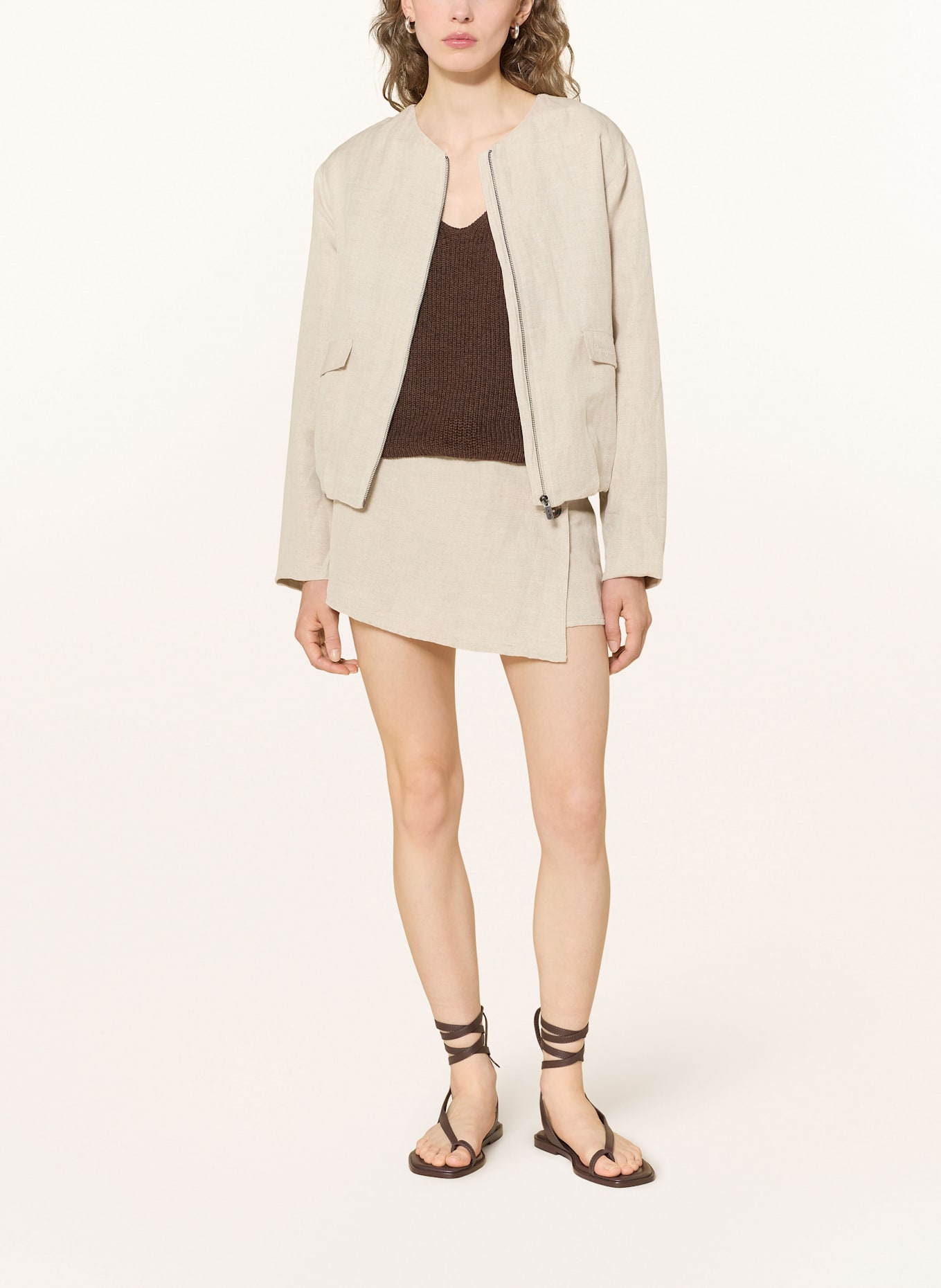 Pepe Jeans SONIA skort with linen: BEIGE
