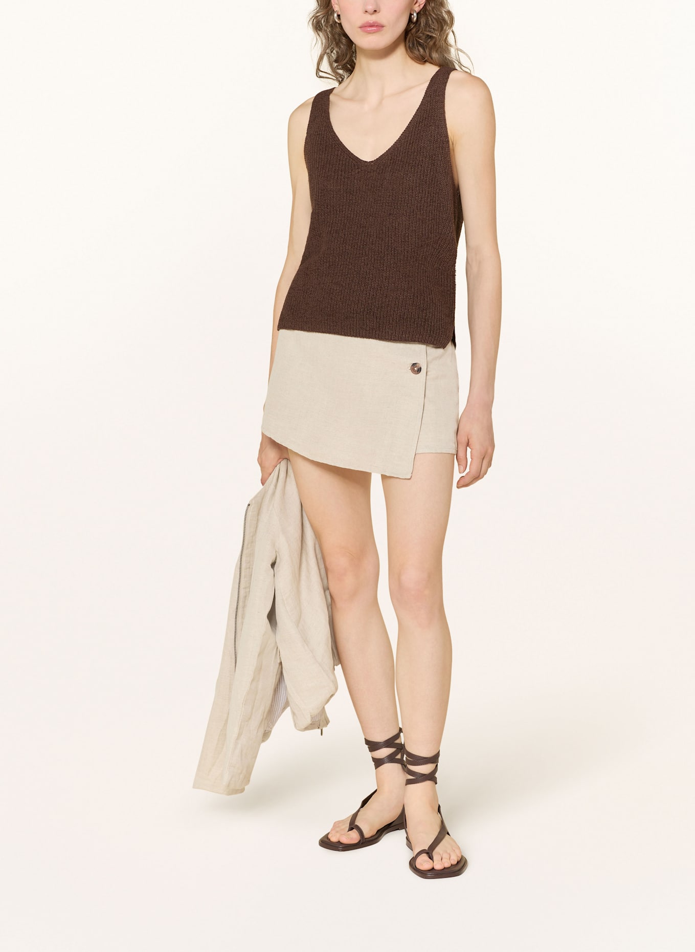 Pepe Jeans SONIA skort with linen: BEIGE