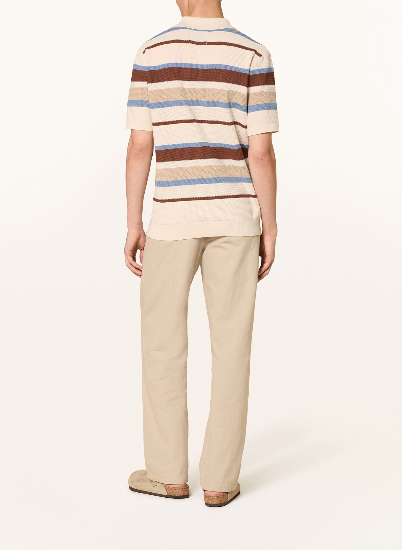 SCOTCH & SODA Strick-Poloshirt: CREME / BRAUN / BLAU