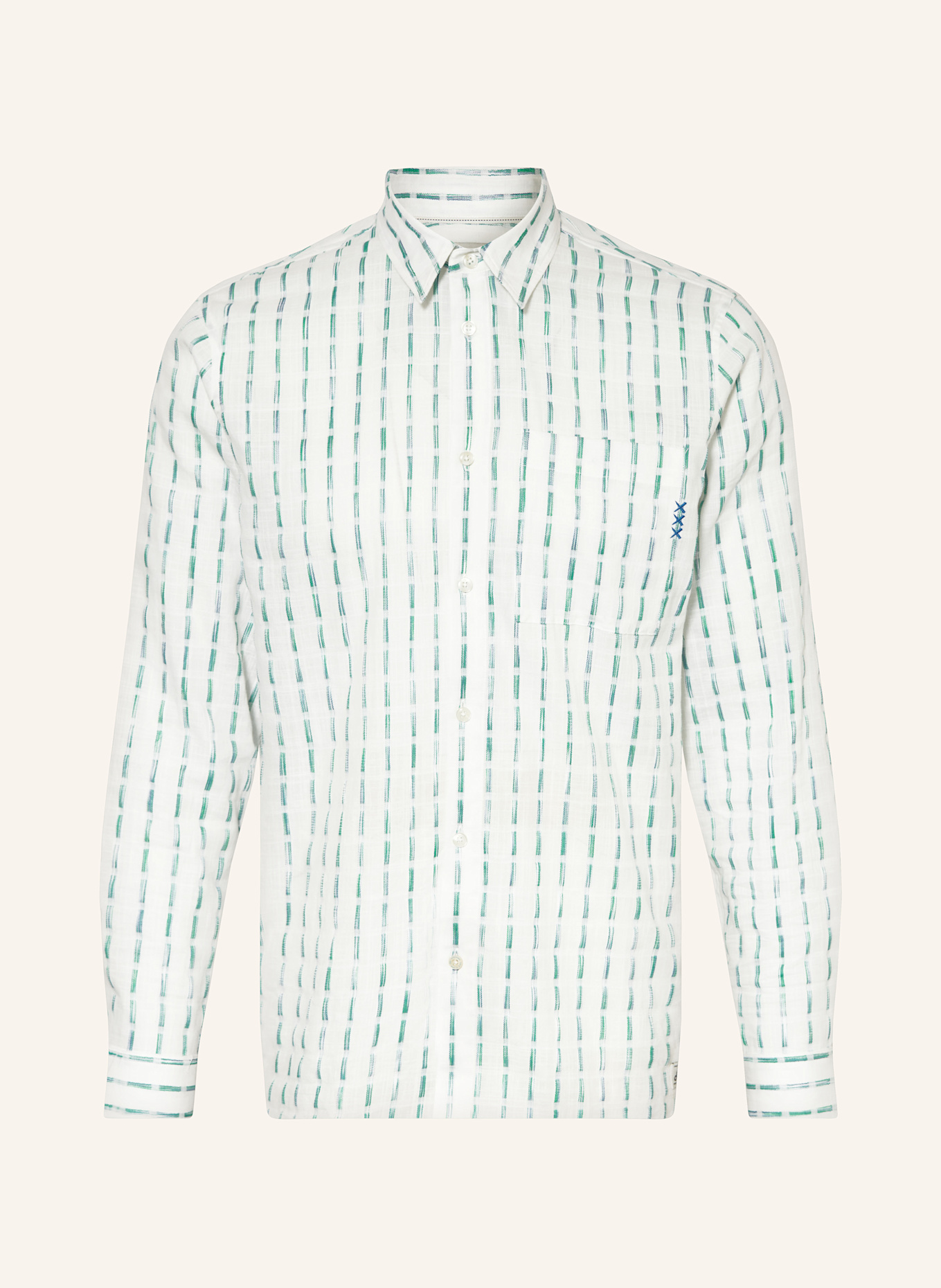 SCOTCH & SODA Hemd Regular Fit: WEISS / GRÜN / BLAU