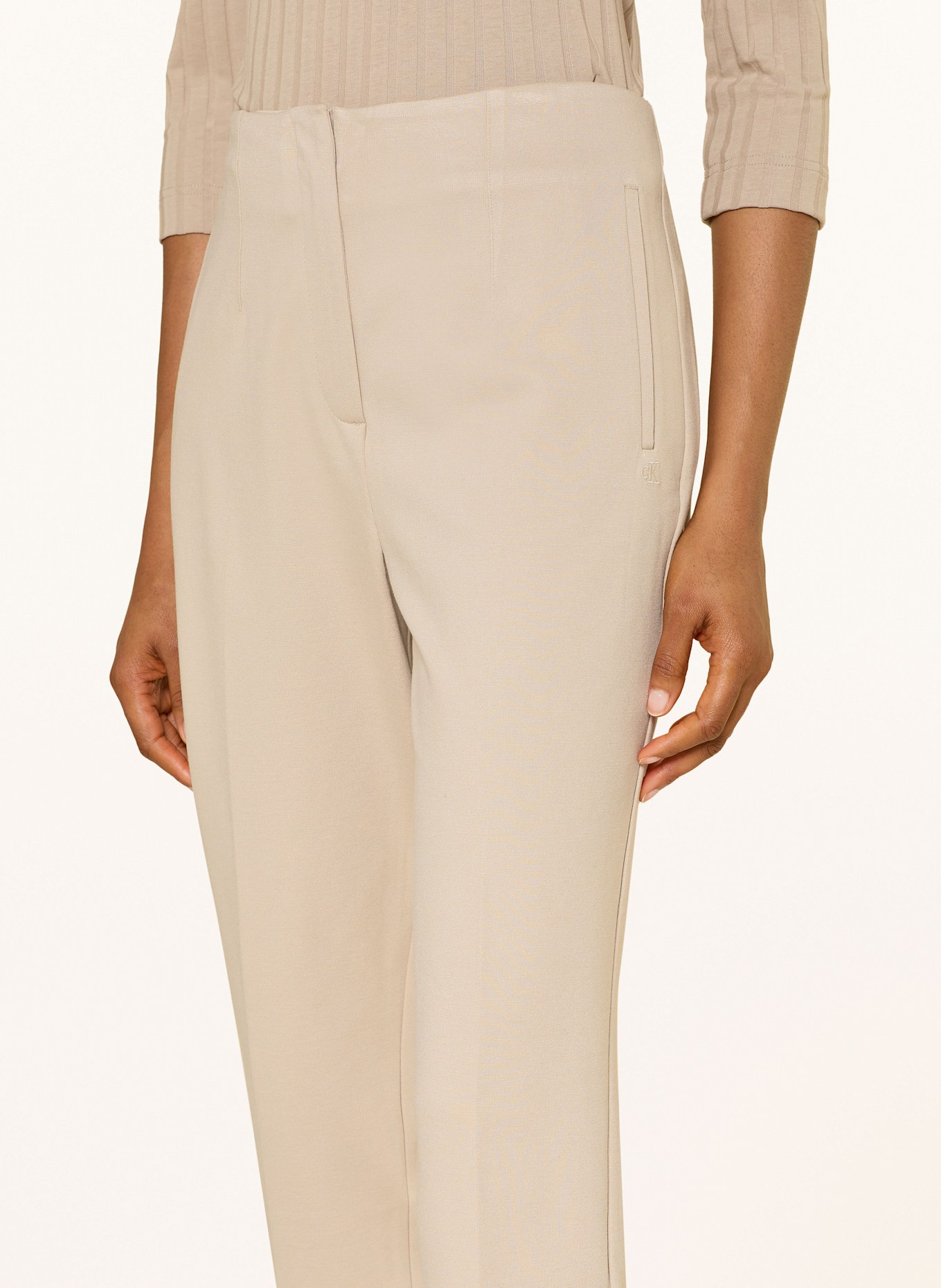 Calvin Klein 7/8-Hose aus Jersey: HELLBRAUN