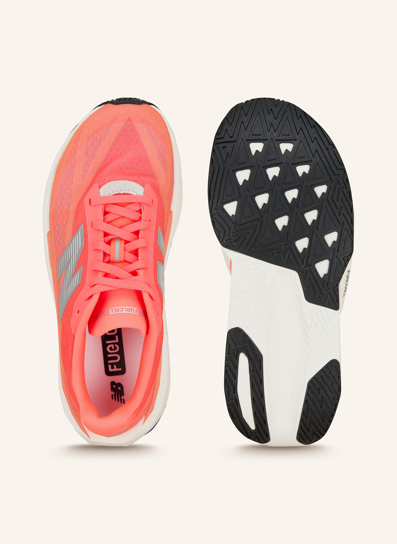 new balance Laufschuhe FUELCELL REBEL V5: NEONROT/ GRAU