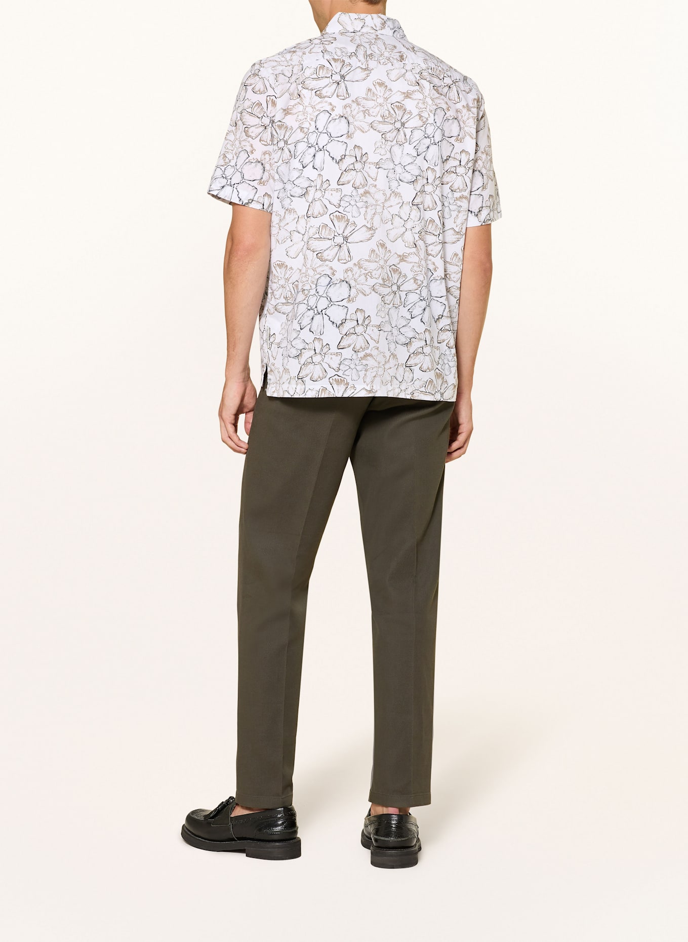 Marc O'Polo Kurzarm-Hemd Regular Fit: WEISS / DUNKELBLAU / BEIGE