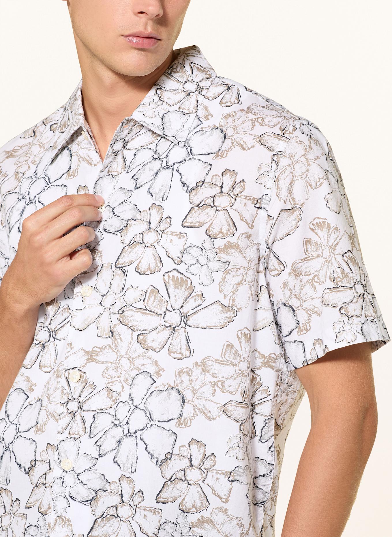 Marc O'Polo Kurzarm-Hemd Regular Fit: WEISS / DUNKELBLAU / BEIGE