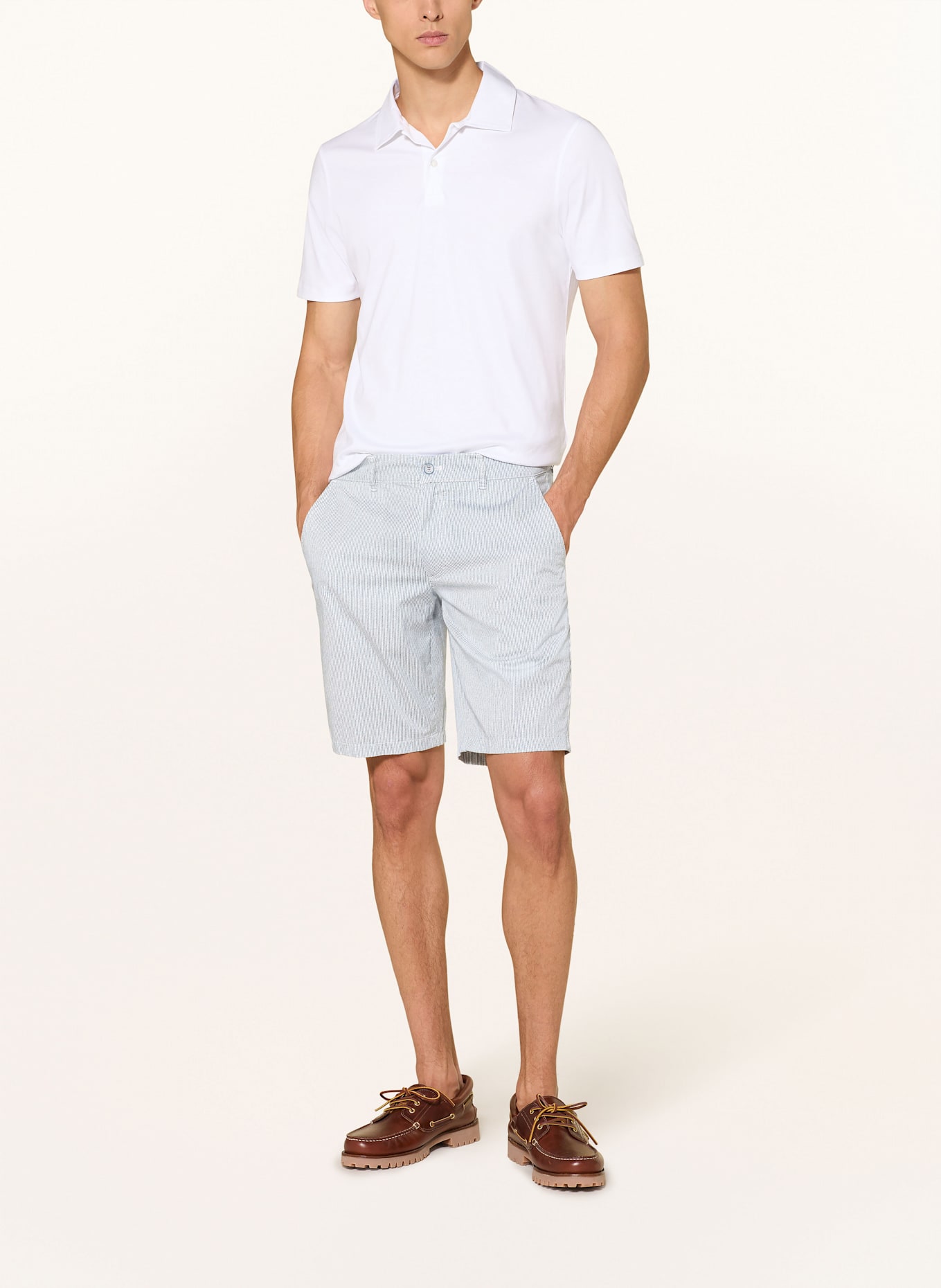 BRAX Chino shorts BOZEN Regular Fit: WHITE/ BLUE
