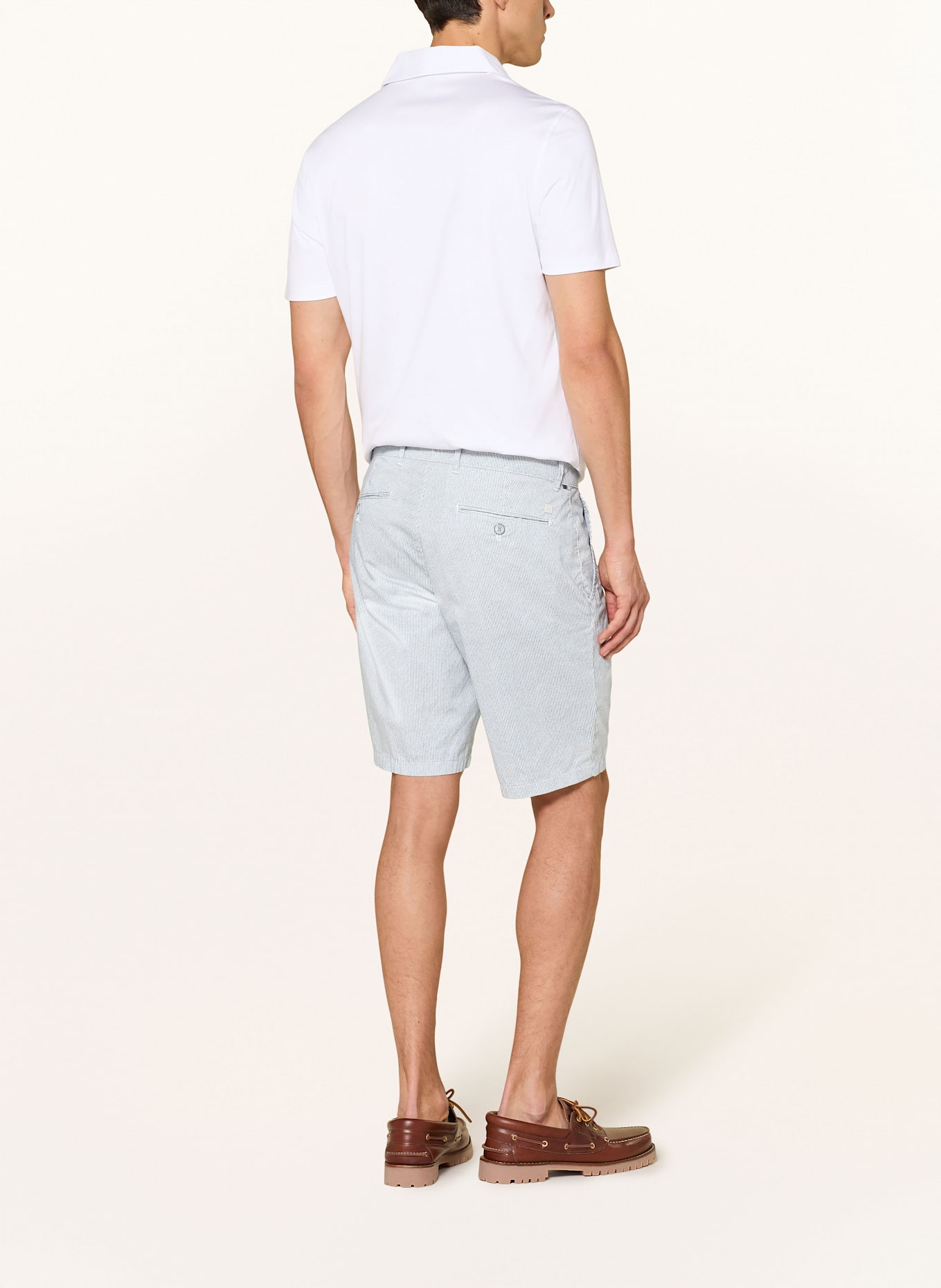 BRAX Chino shorts BOZEN Regular Fit: WHITE/ BLUE