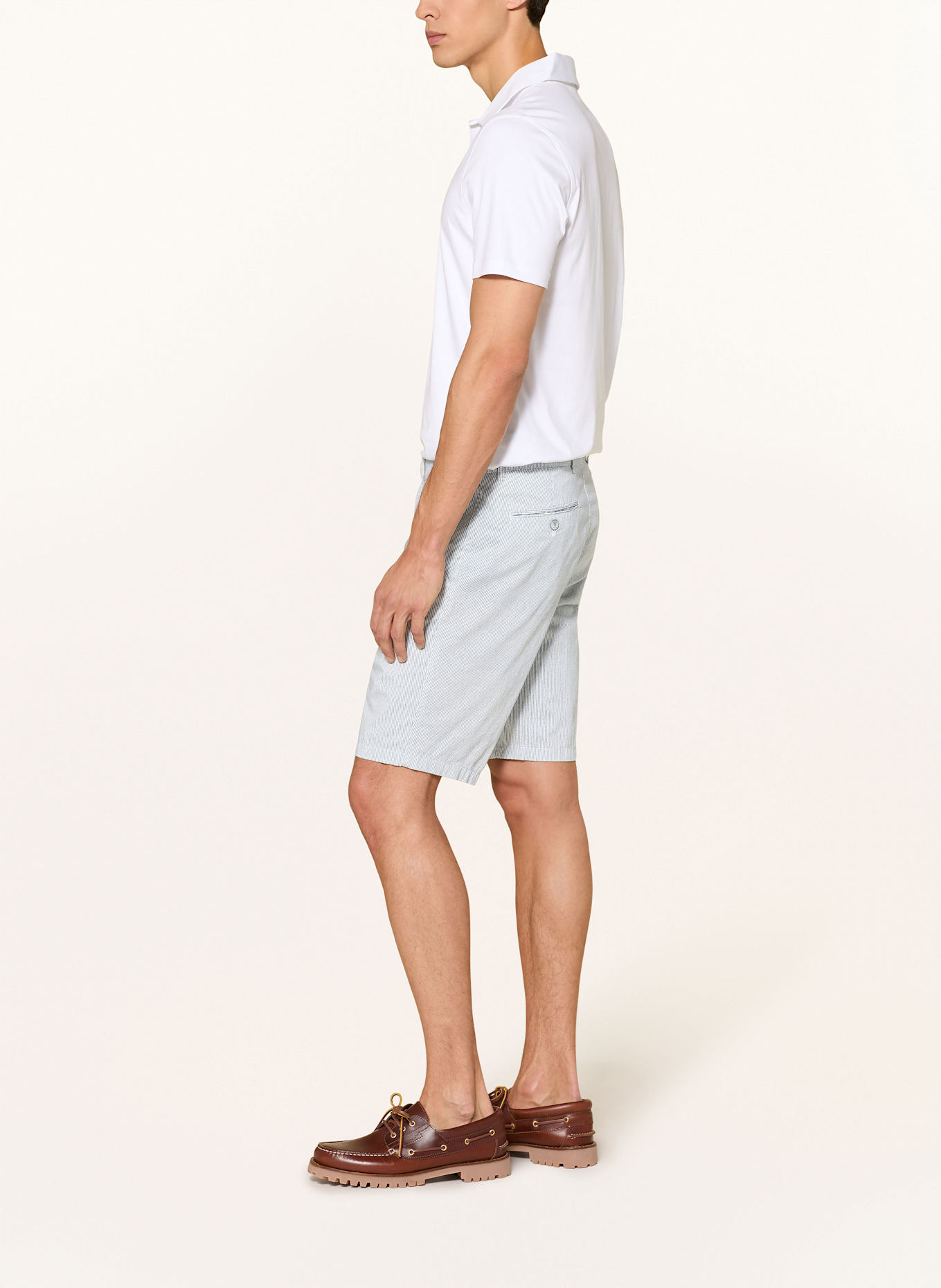 BRAX Chino shorts BOZEN Regular Fit: WHITE/ BLUE