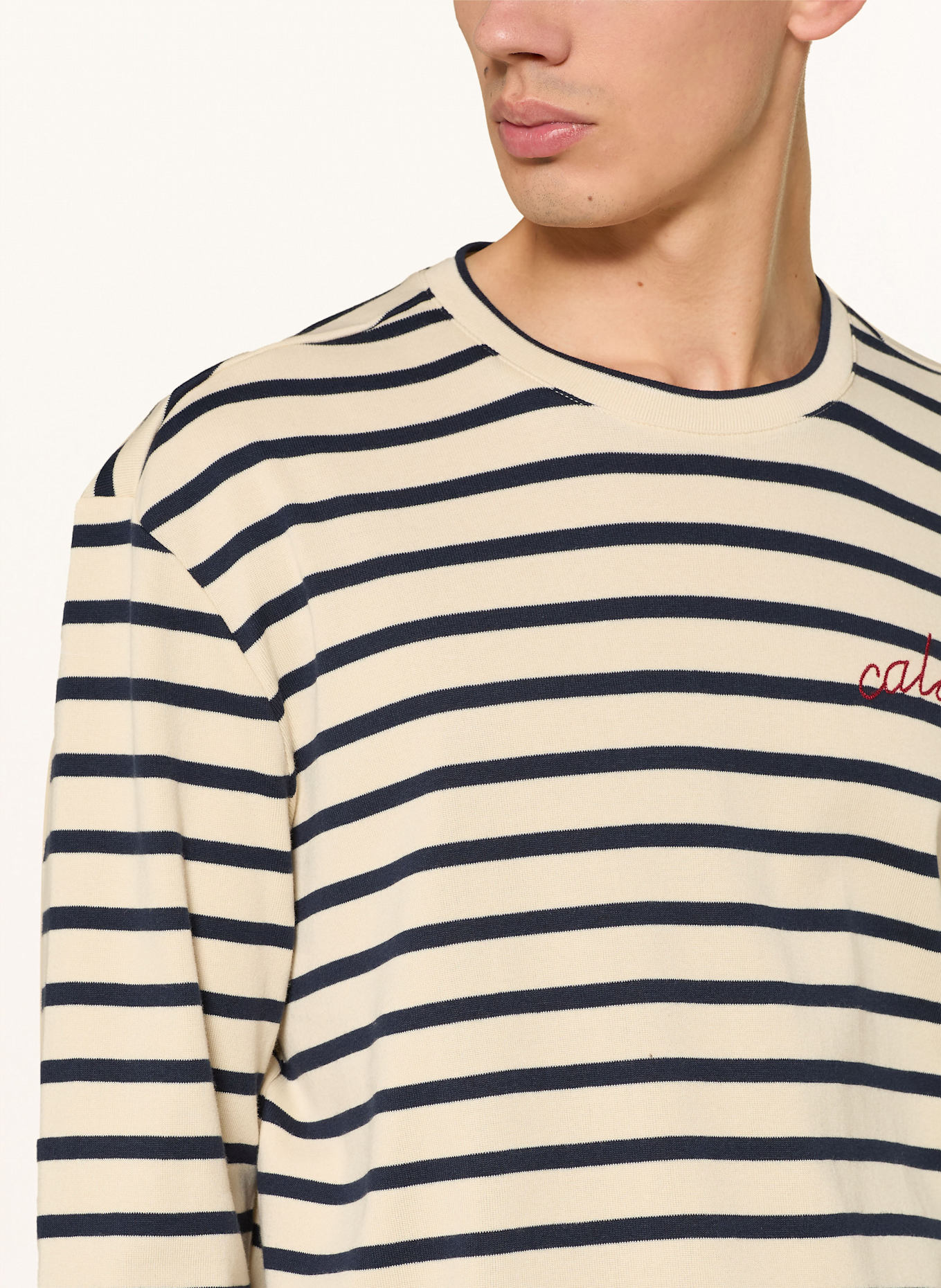 Calvin Klein Jeans Longsleeve: CREME / SCHWARZ