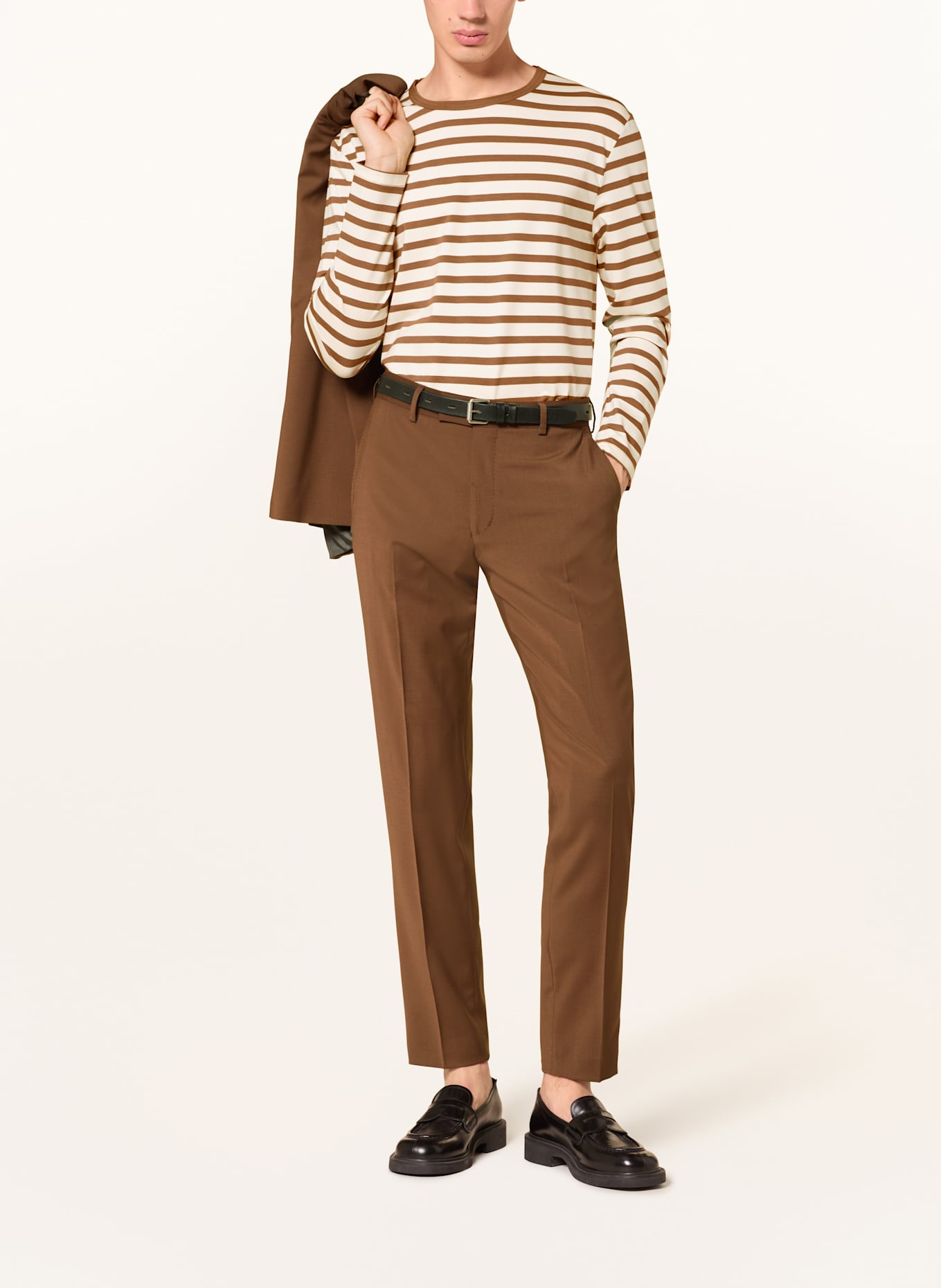 TIGER OF SWEDEN Longsleeve LINDEN: CREME/ BRAUN