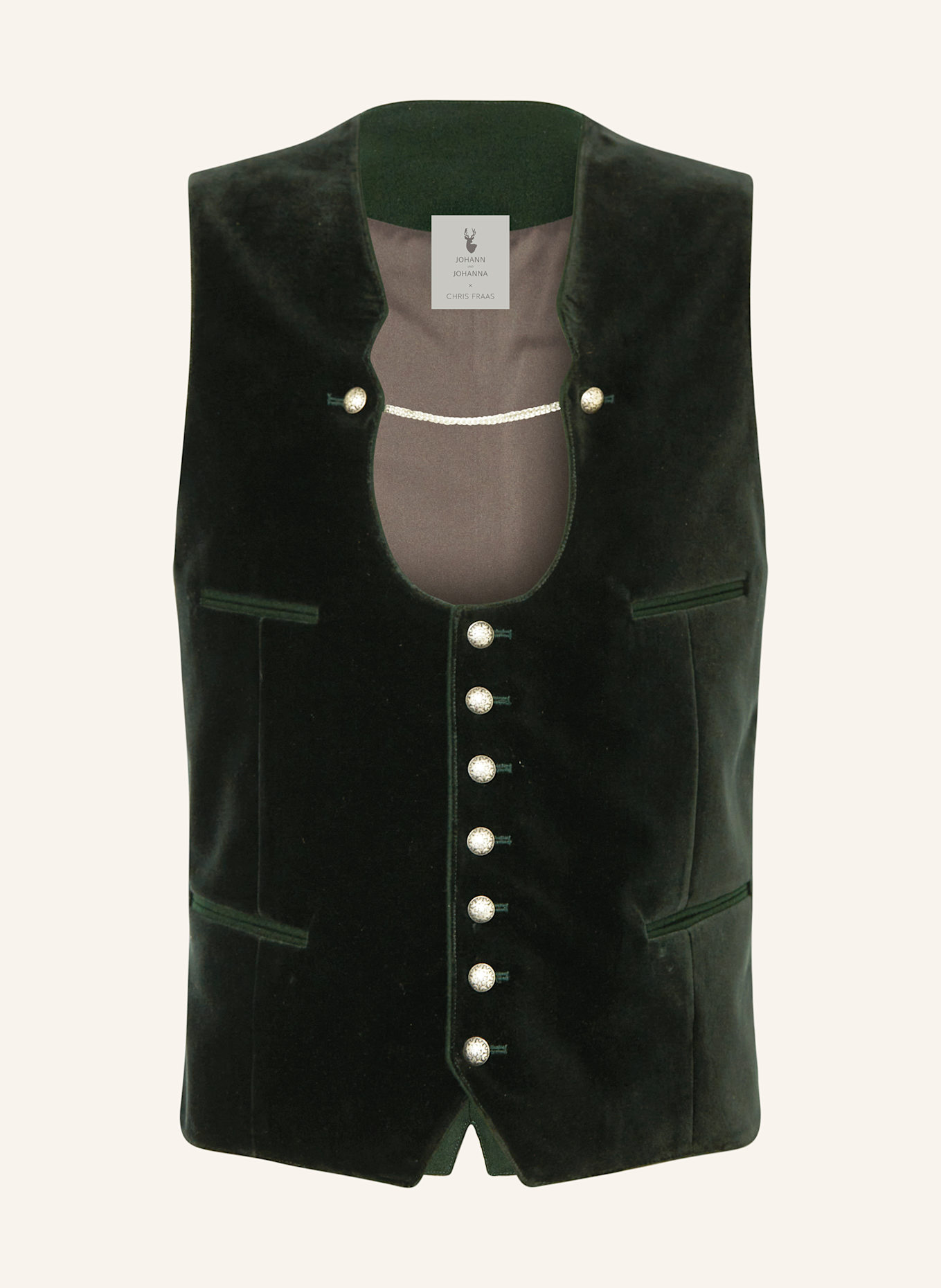 Johann & Johanna Trachtenweste aus Samt: DUNKELGRÜN