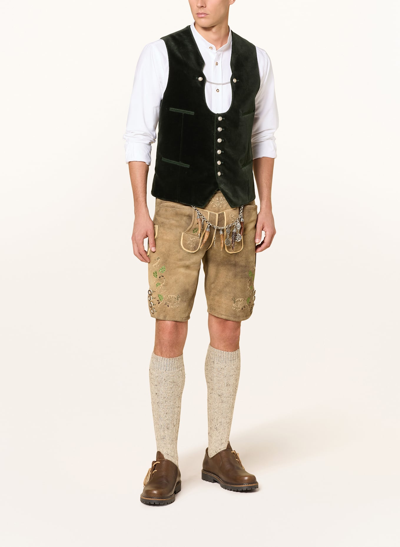 Johann & Johanna Trachtenweste aus Samt: DUNKELGRÜN