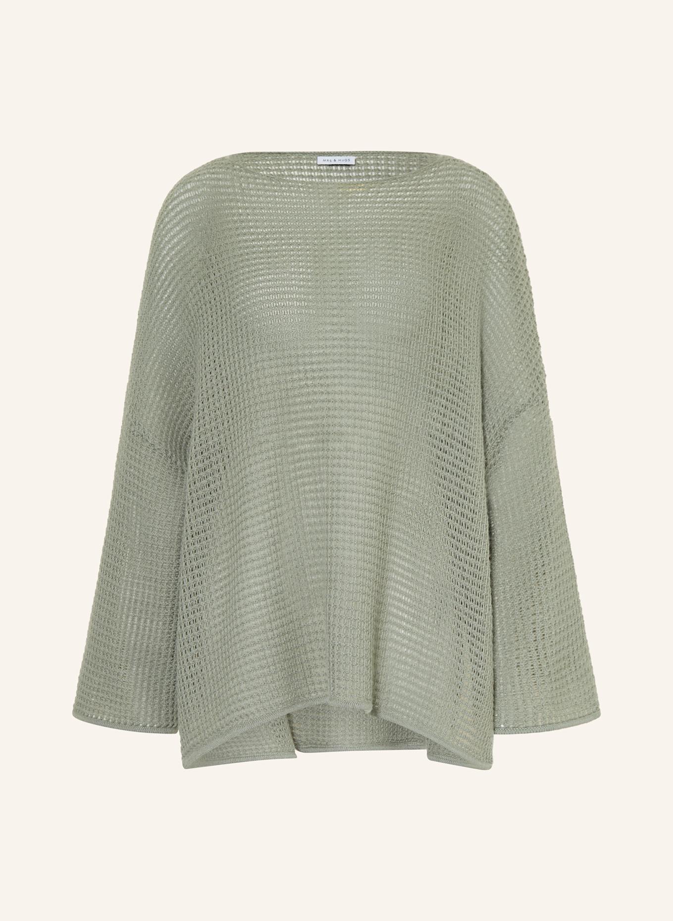 MRS & HUGS Oversized-Pullover mit Cashmere: KHAKI