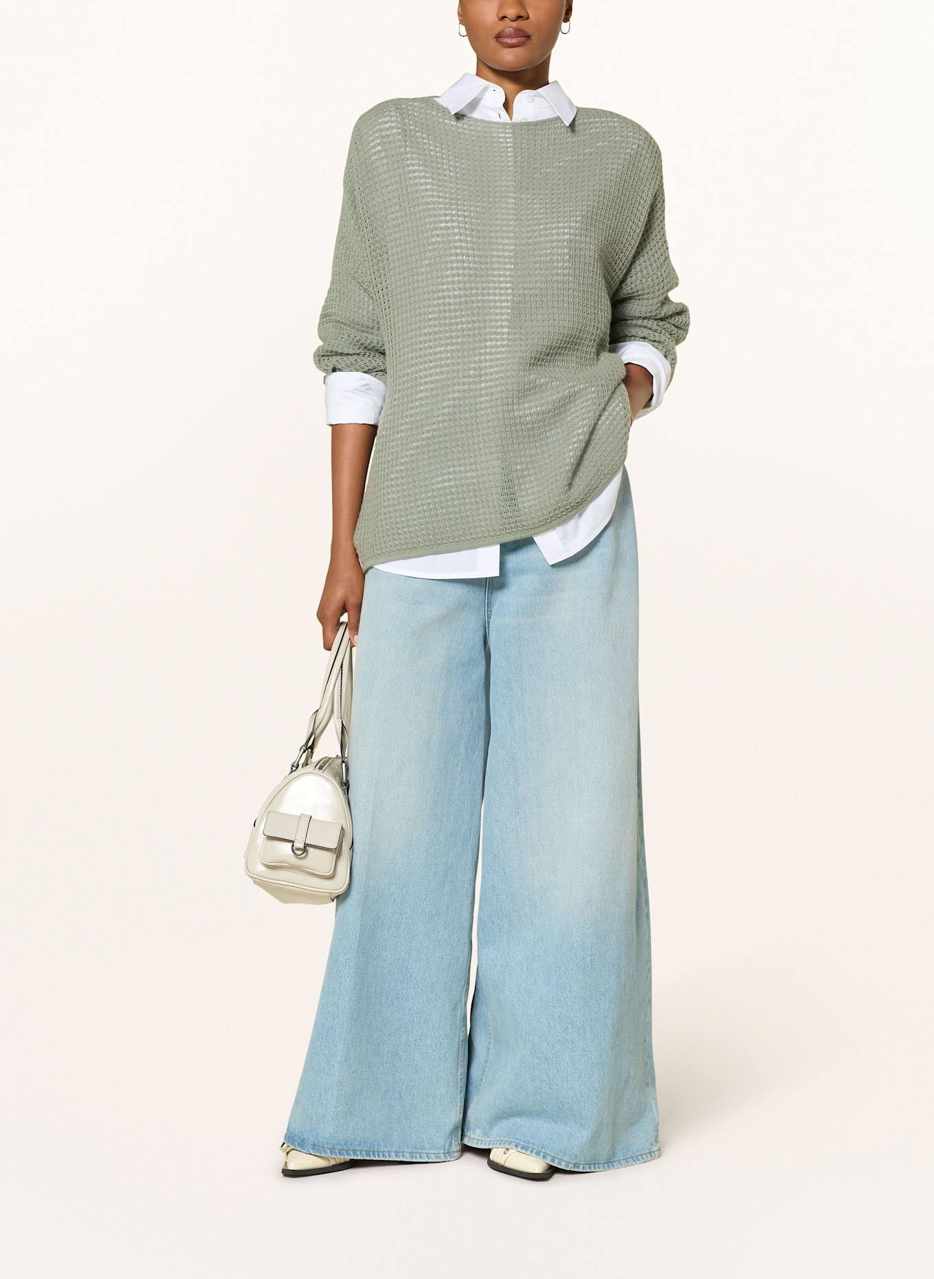 MRS & HUGS Oversized-Pullover mit Cashmere: KHAKI