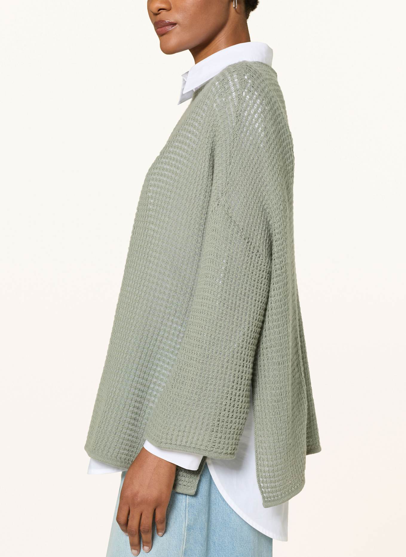 MRS & HUGS Oversized-Pullover mit Cashmere: KHAKI