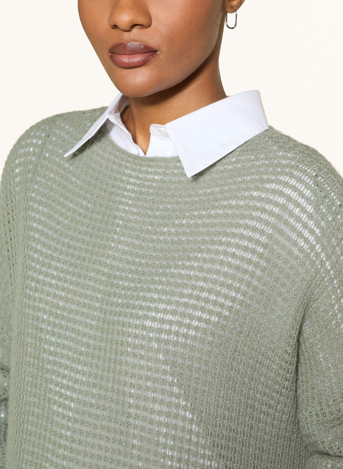 MRS & HUGS Oversized-Pullover mit Cashmere: KHAKI
