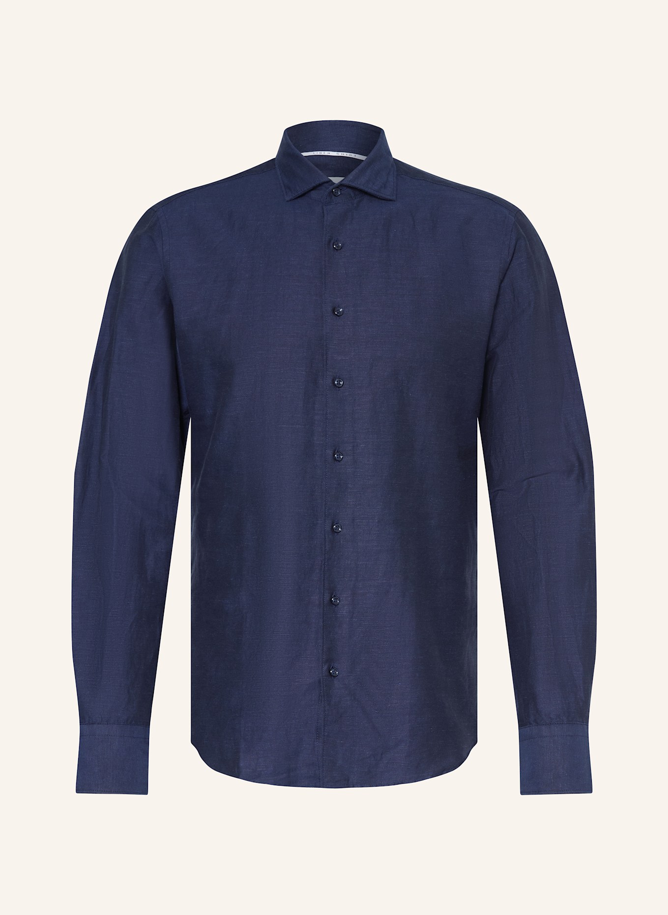 1863 by ETERNA Hemd Slim Fit mit Leinen: DUNKELBLAU