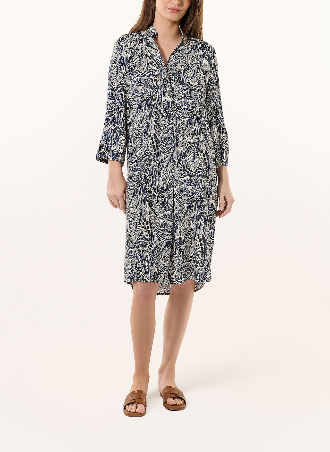dea kudibal Kleid KAMILLES mit 3/4-Arm: BEIGE / DUNKELBLAU