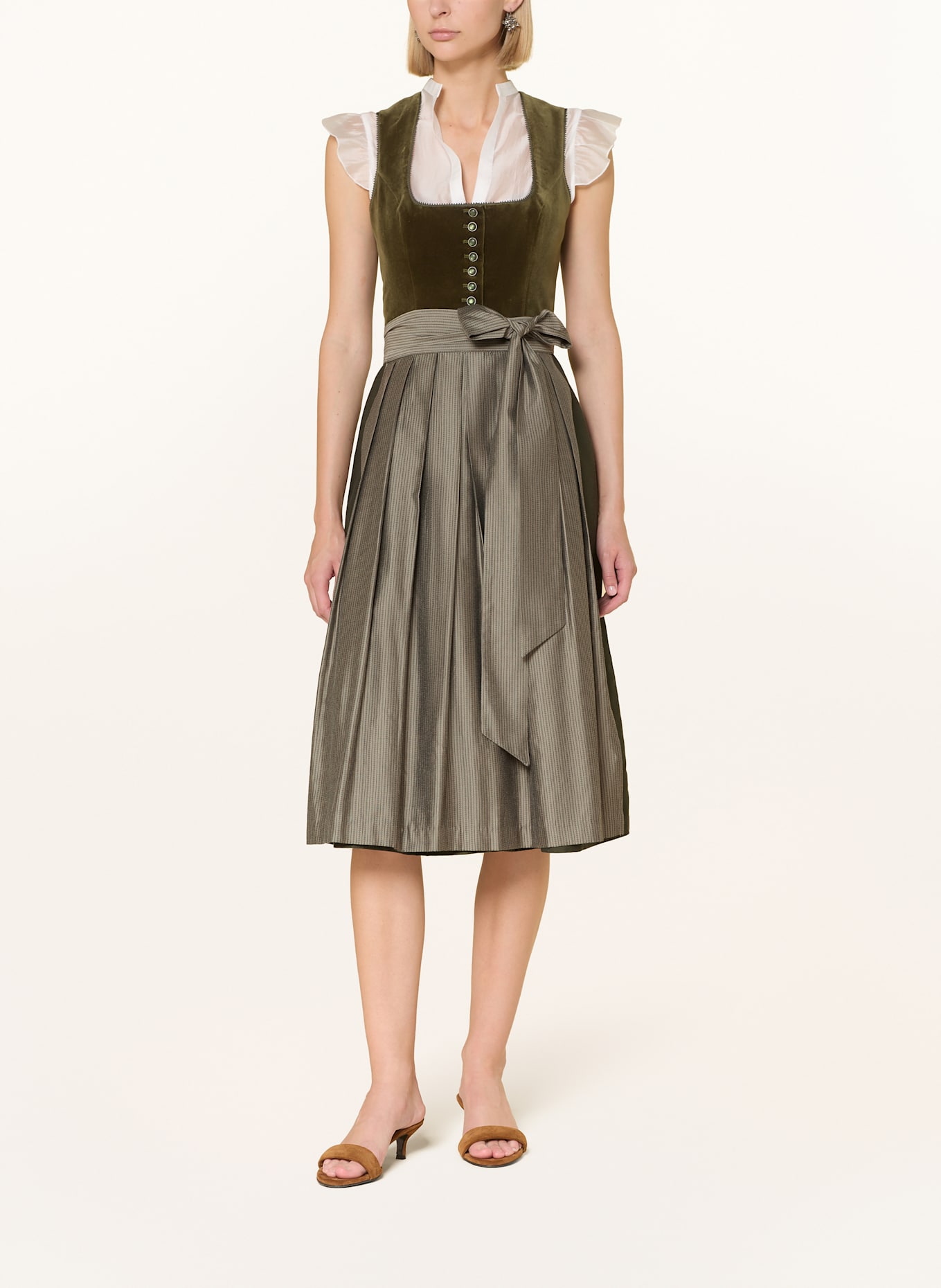 AlpenHERZ 2er-Pack Trachtenschürzen: OLIV / BEIGE