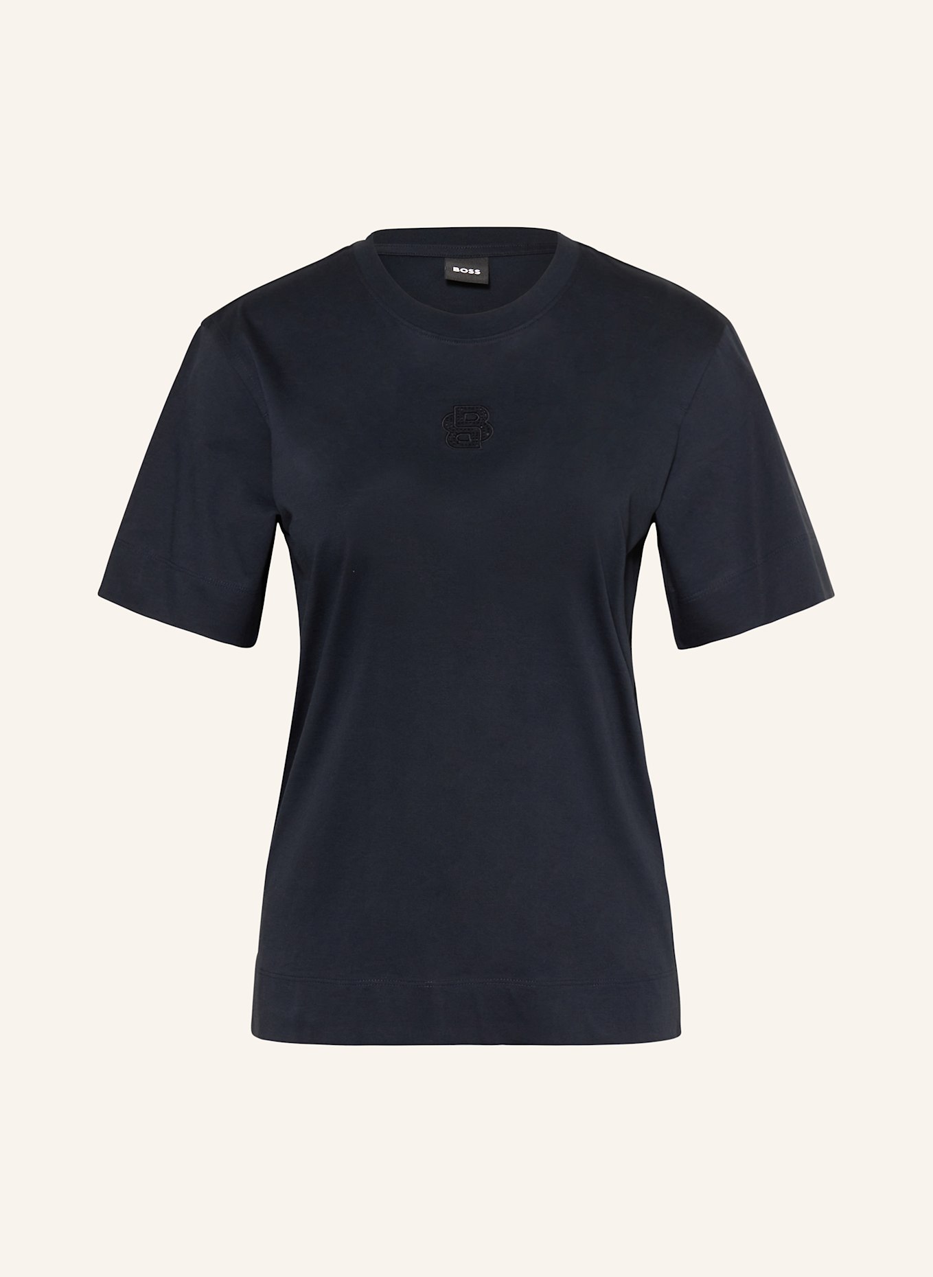 BOSS T-Shirt ELPHA mit Schmucksteinen: DUNKELBLAU