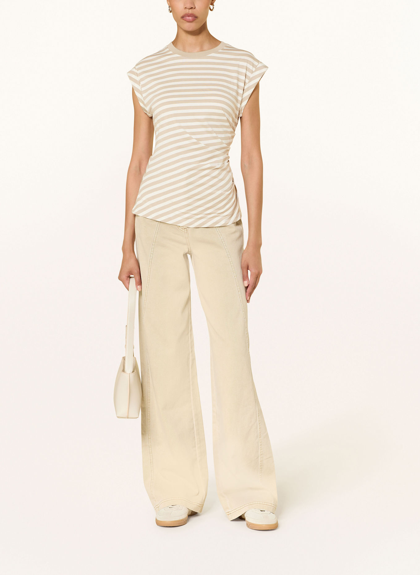 BOSS Top EPKA: BEIGE/ WEISS