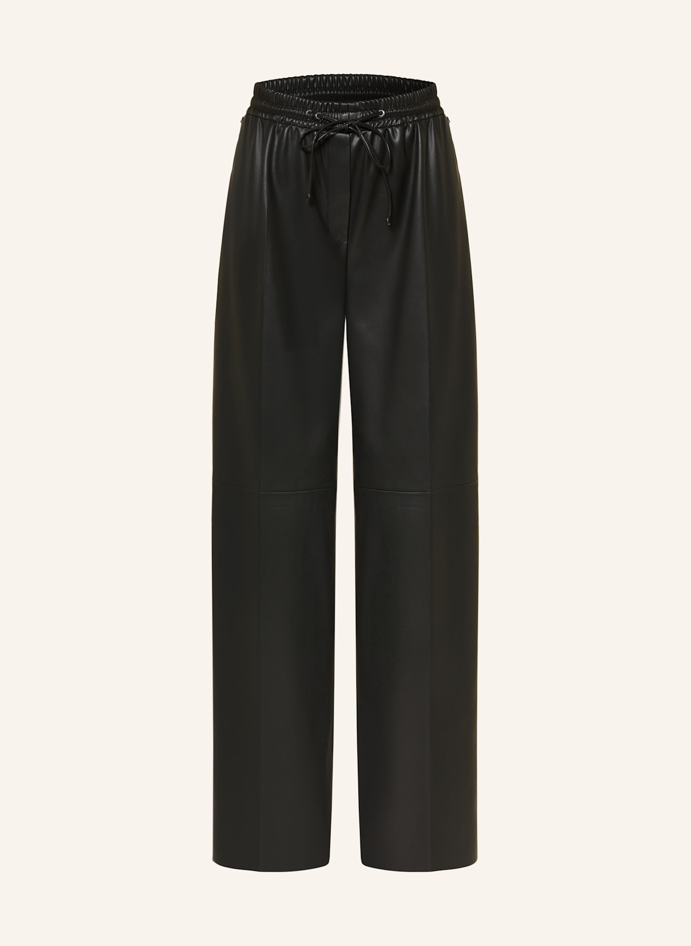 HUGO HASABELLE trousers in leather look: BLACK